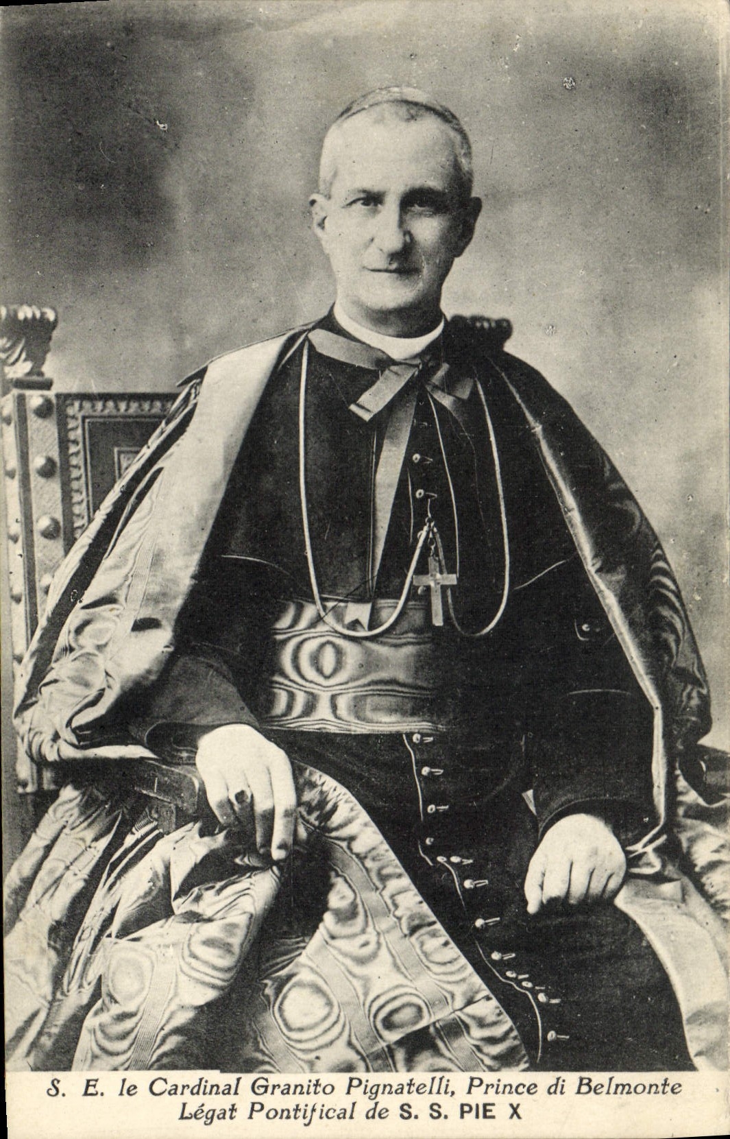VINTAGE POSTCARD SE the cardinal Terrazzo Pignatelli Prince di Belmonte pontifical Legate of Black and white S X