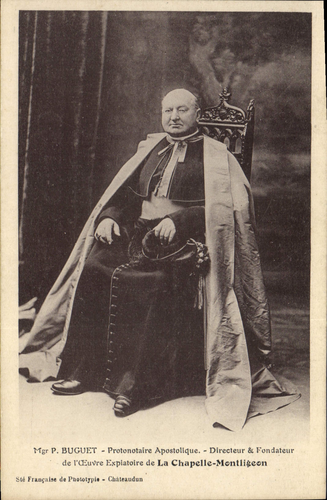 VINTAGE POSTCARD Mgr apostolic Buguet Protonotaire La Chapelle Montligeon