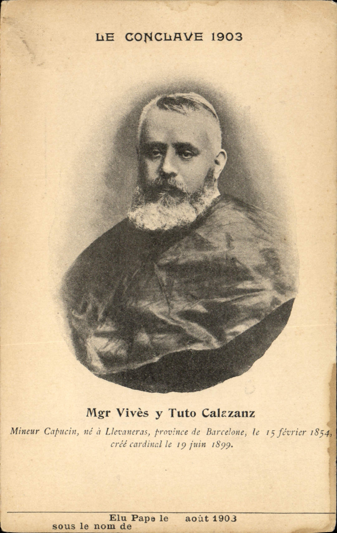 VINTAGE POSTCARD Conclave 1903 Mgr Vivies there Tuto Calazanz