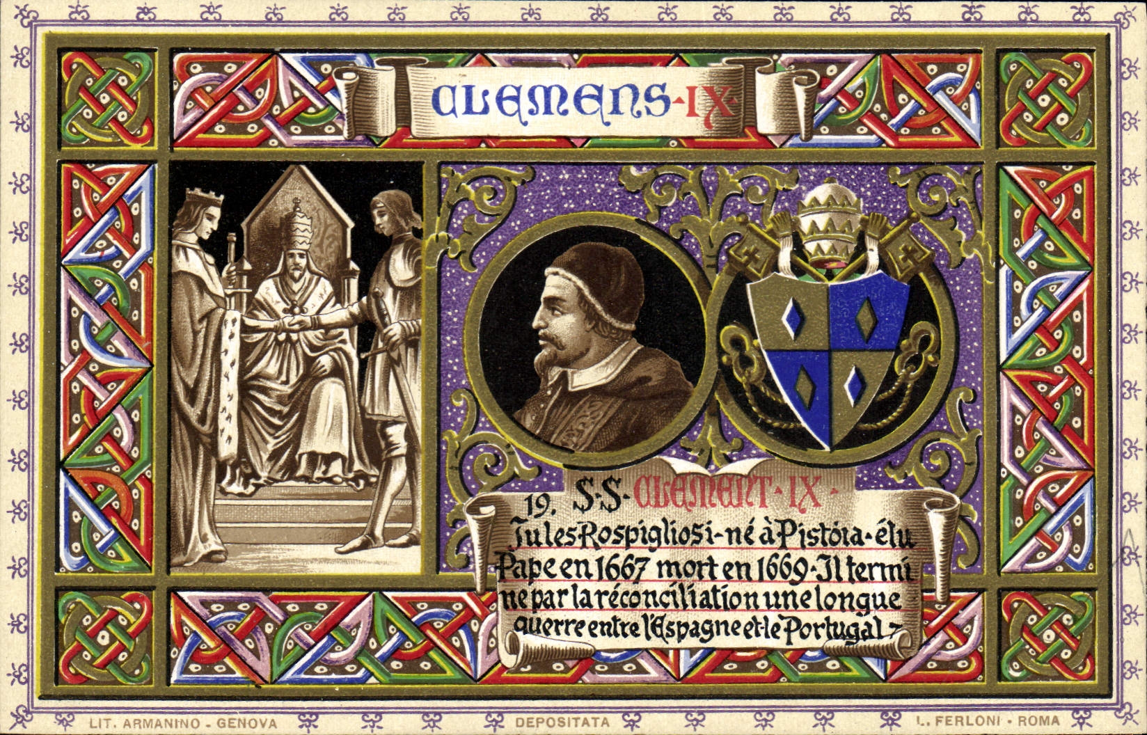 VINTAGE POSTCARD Pope Clement IX