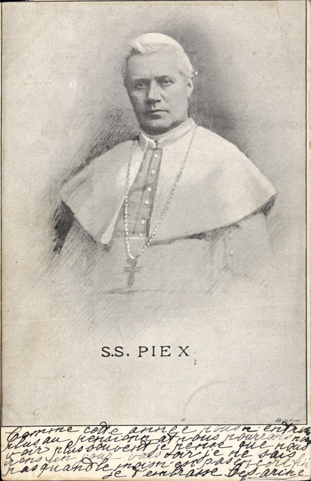 VINTAGE POSTCARD Pope Black and white S X