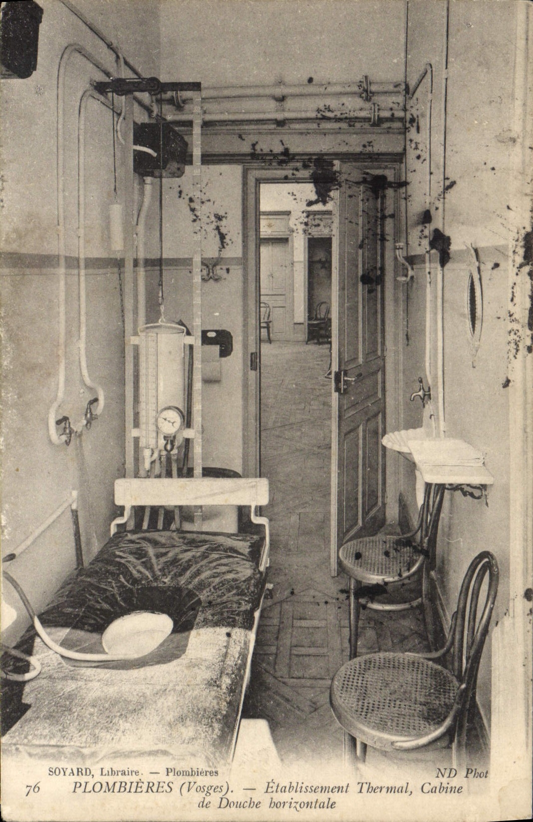 VINTAGE POSTCARD Hydrotherapy Plombieres horizontal Shower cubicle