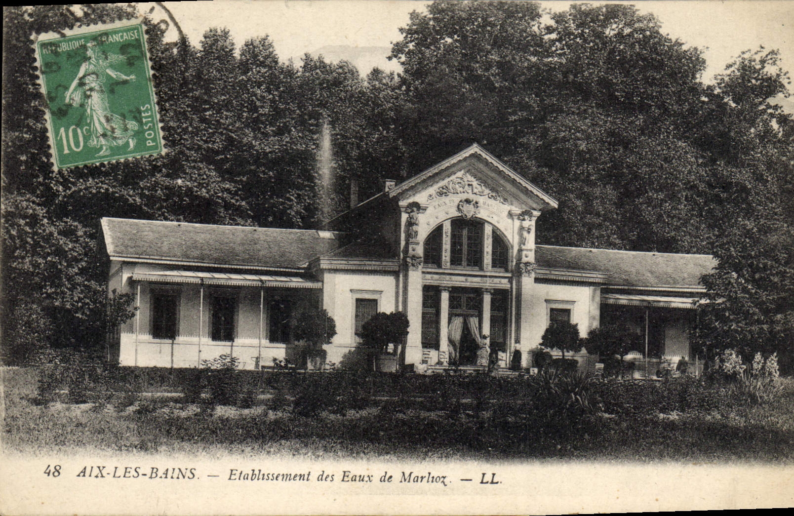 VINTAGE POSTCARD Aix Hydrotherapy les Bains Establishment of water of Marlioz