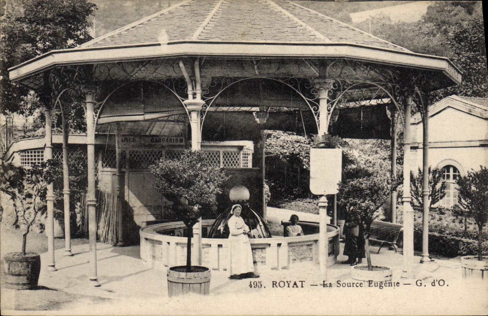 VINTAGE POSTCARD Royat Hydrotherapy the Eugenie source