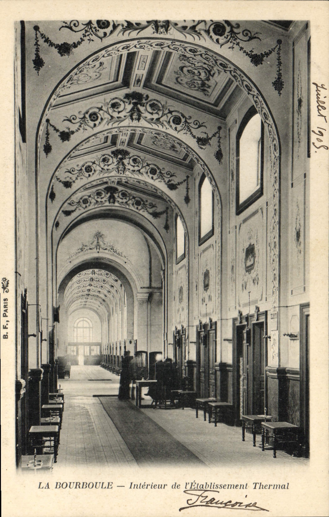 VINTAGE POSTCARD Hydrotherapy Interior Bourboule of the hydropathic establishment