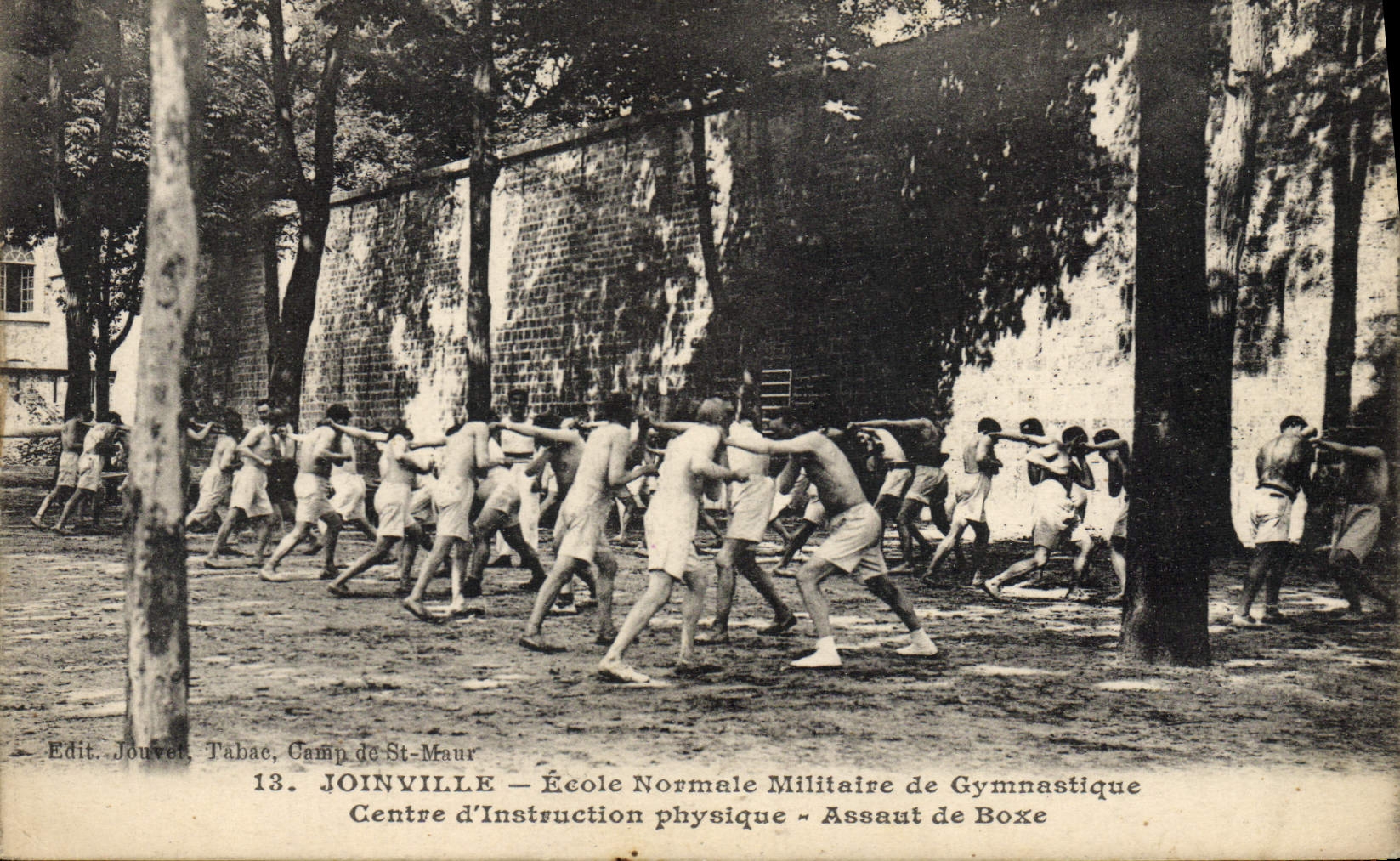 VINTAGE POSTCARD Boxe Joinville Teacher training school military of gymnastics Centers physical instruction Assaut of boxing