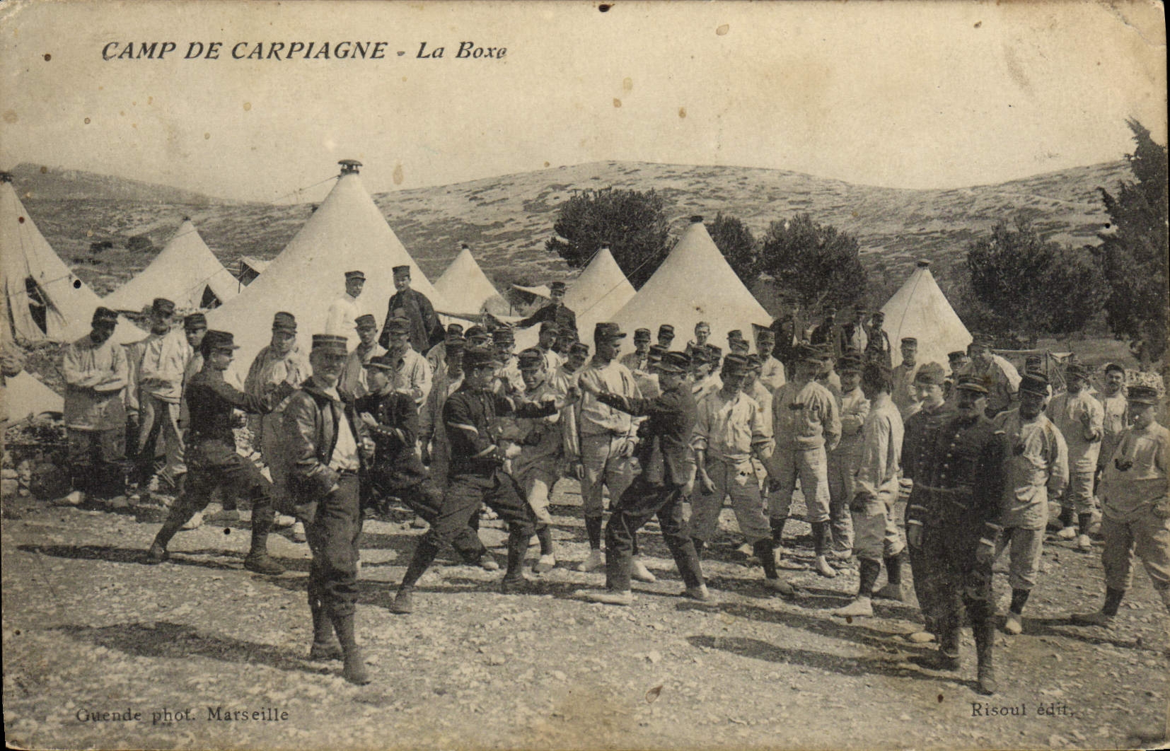VINTAGE POSTCARD Boxing Camp of Carpiagne