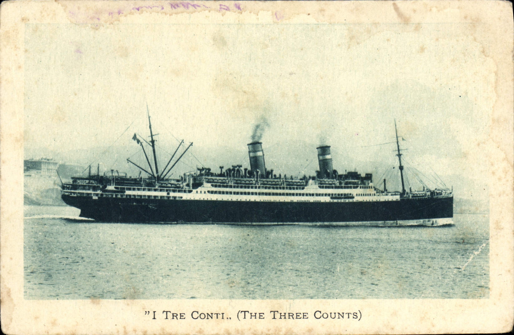 CPA Bateau Paquebot The Three Counts I tre Conti