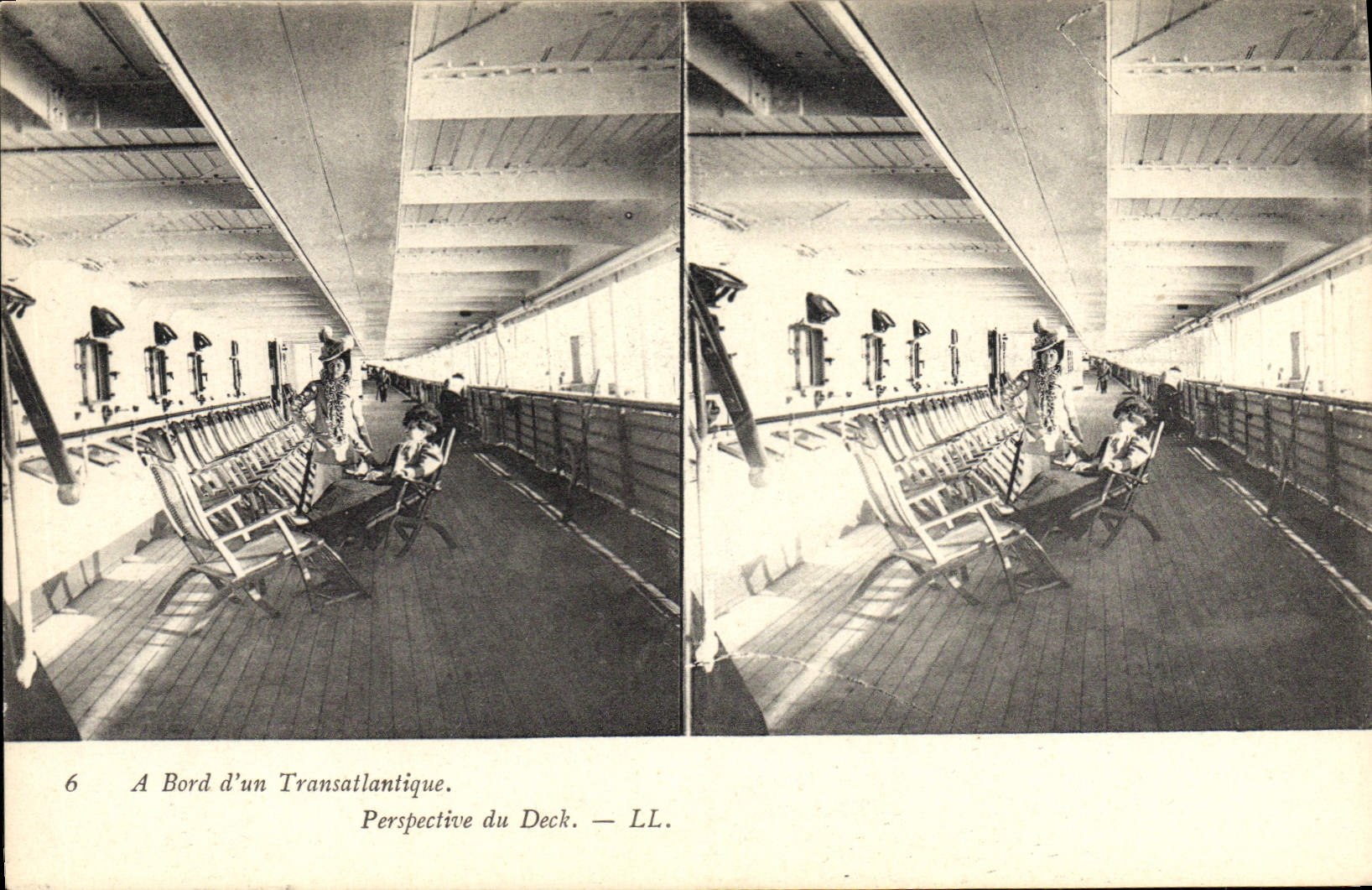 VINTAGE POSTCARD Bateau Steamer has edge of a Perspective deck chair of Deck