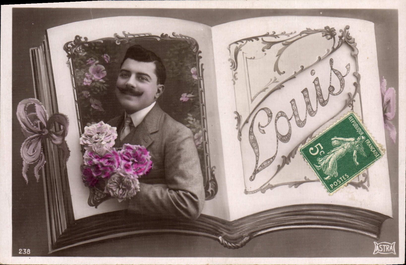 VINTAGE POSTCARD Louis First name