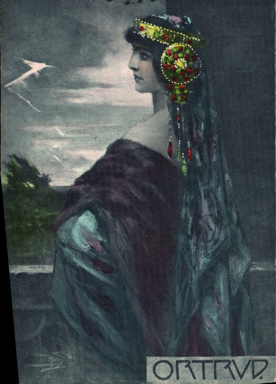 CPA Fantaisie Illustrateur Femme Ortrud