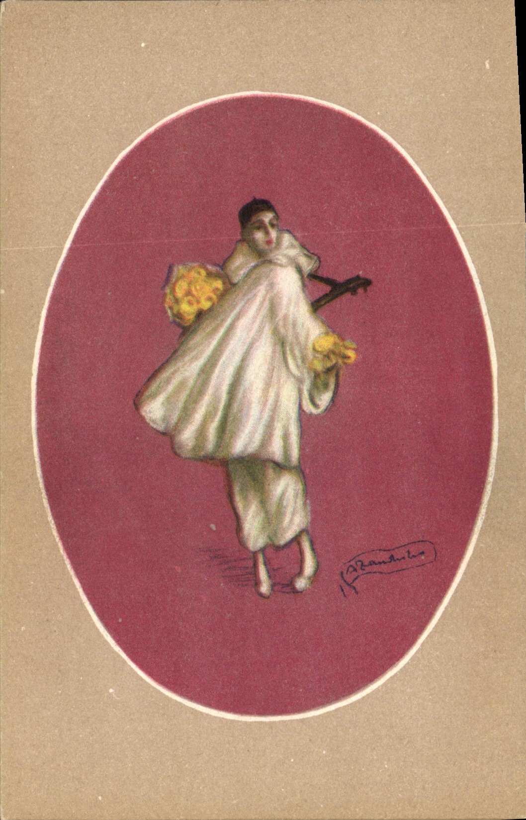 CPA Fantaisie Illustrateur Pierrot 