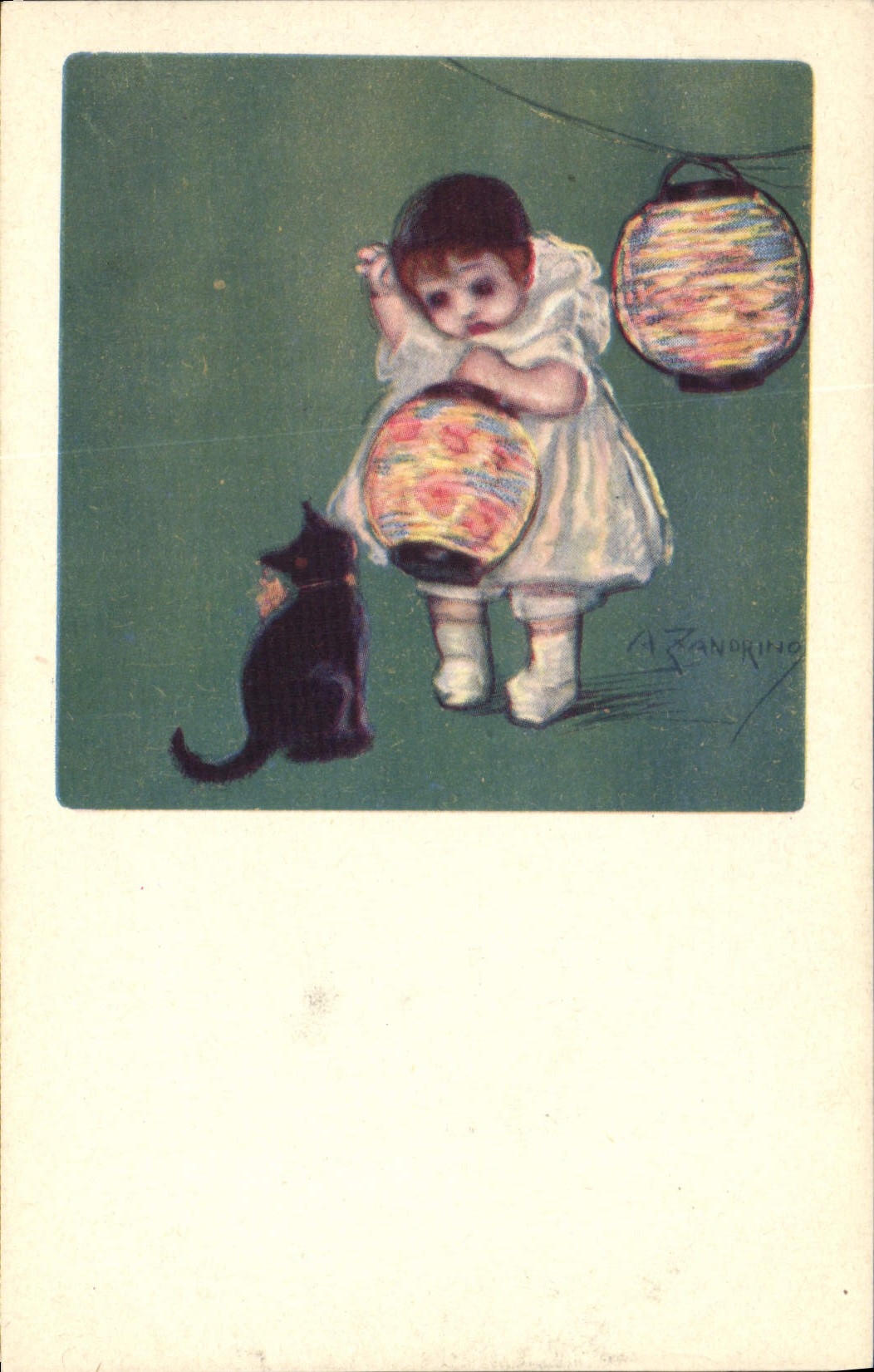 CPA Fantaisie Illustrateur Enfant Chat Chaton