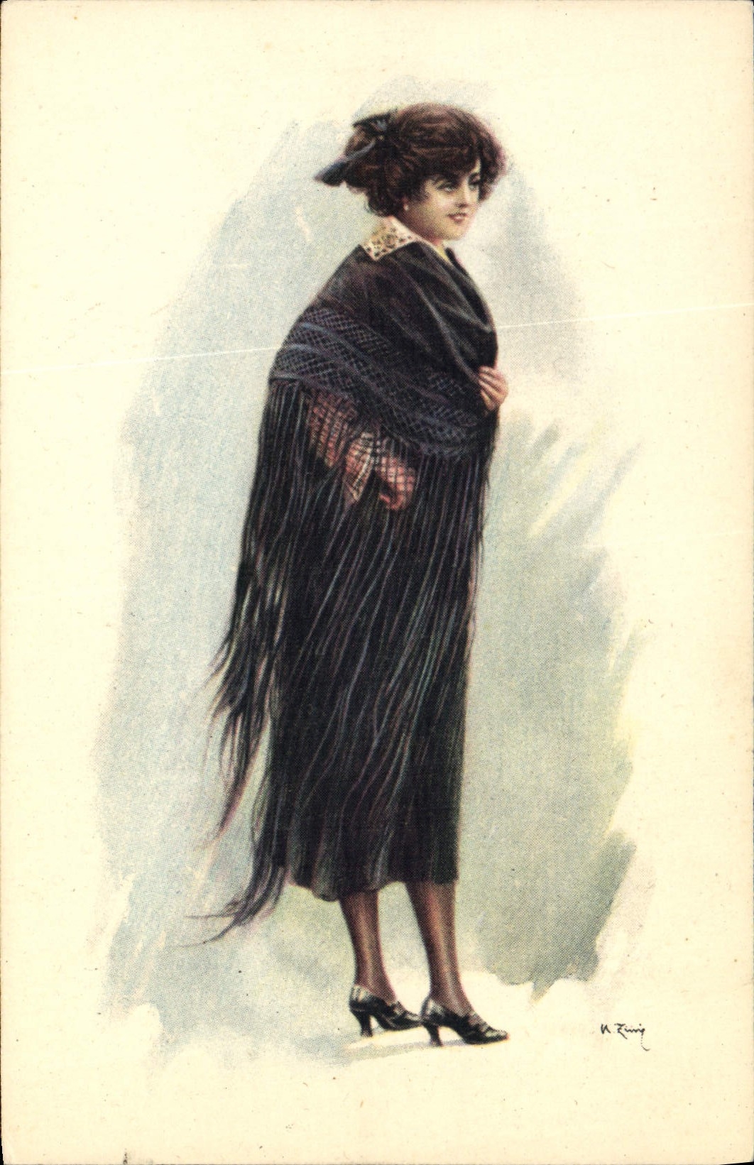 CPA Fantaisie Illustrateur Femme