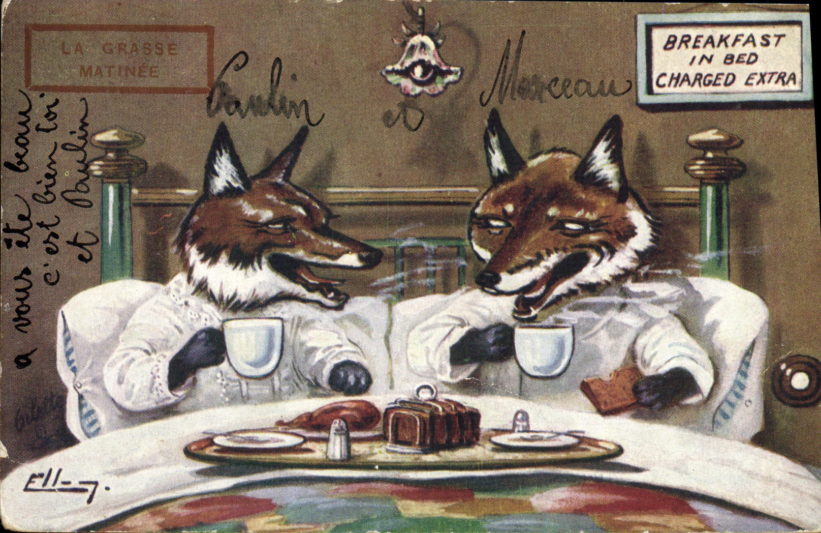 VINTAGE POSTCARD Wolf Wolves