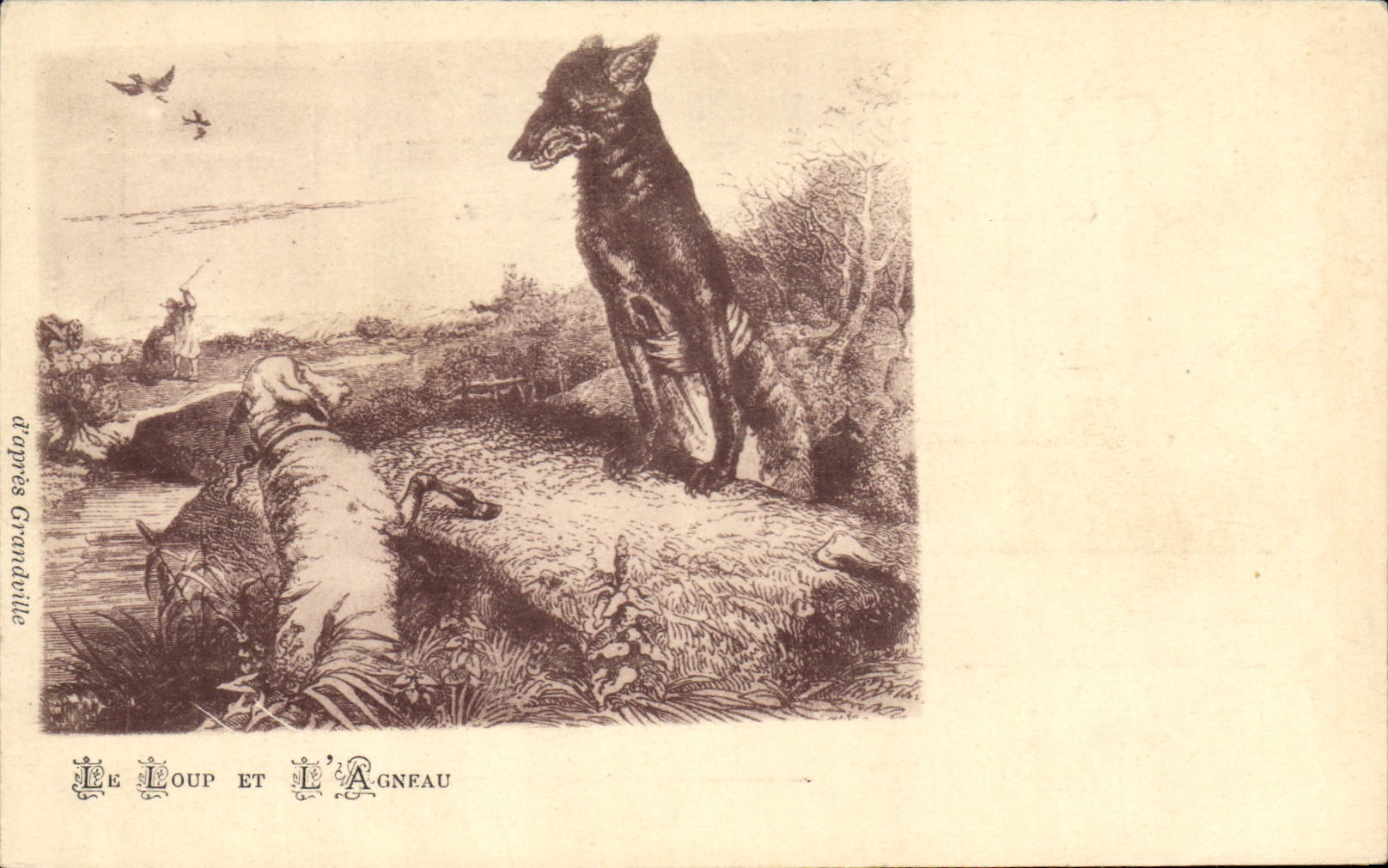 CPA Le Loup et l'agneau