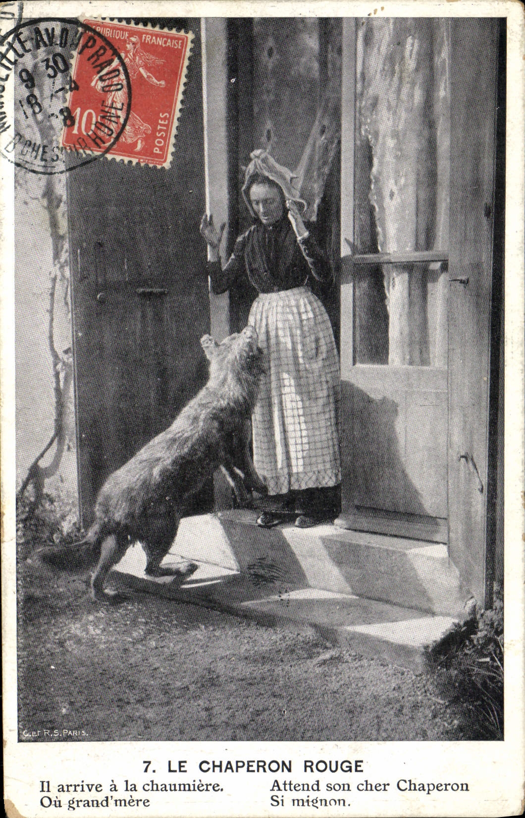CPA Loup Le petit chaperon rouge