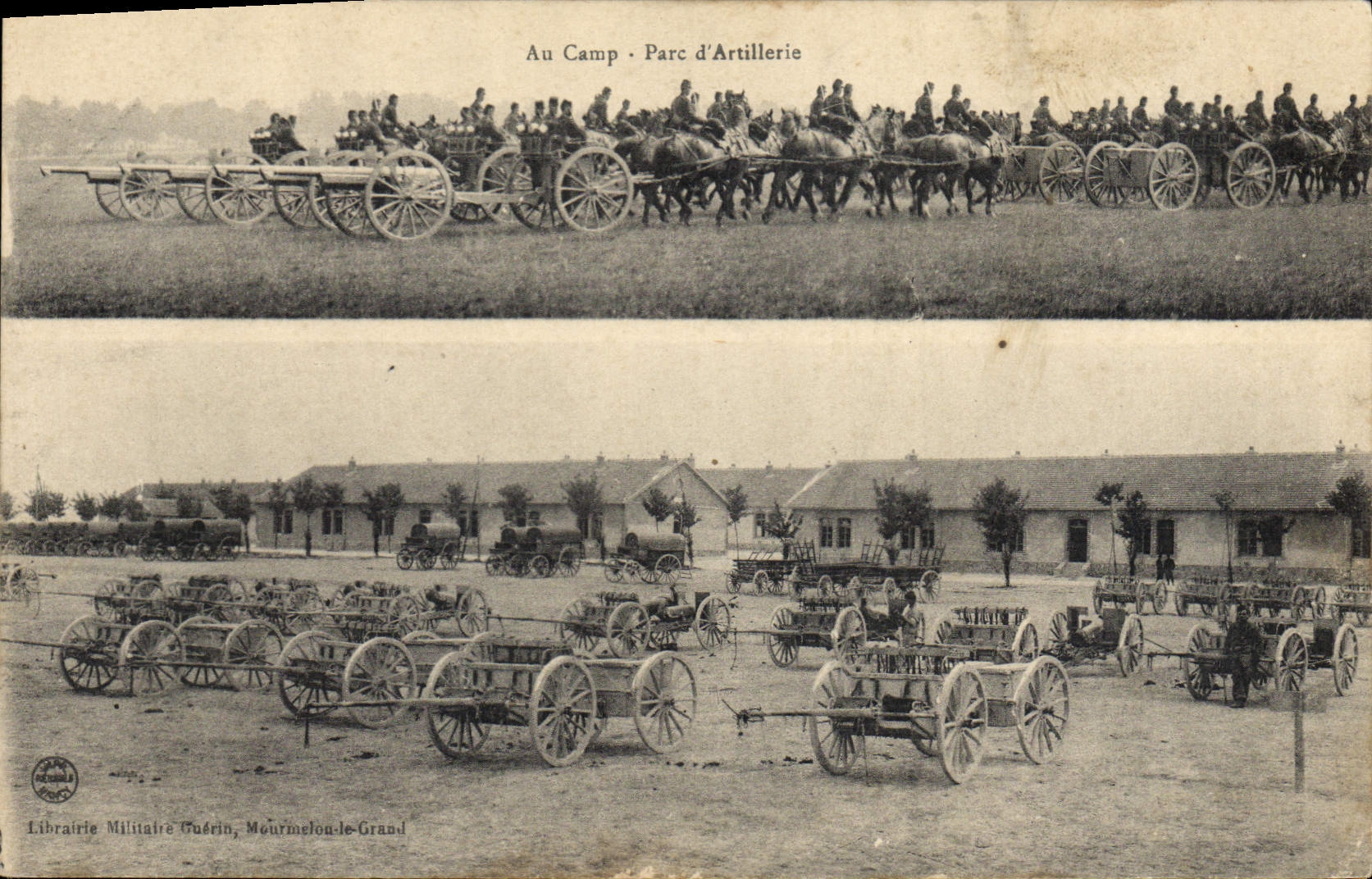 VINTAGE POSTCARD Militaria With the camp Park of artillery