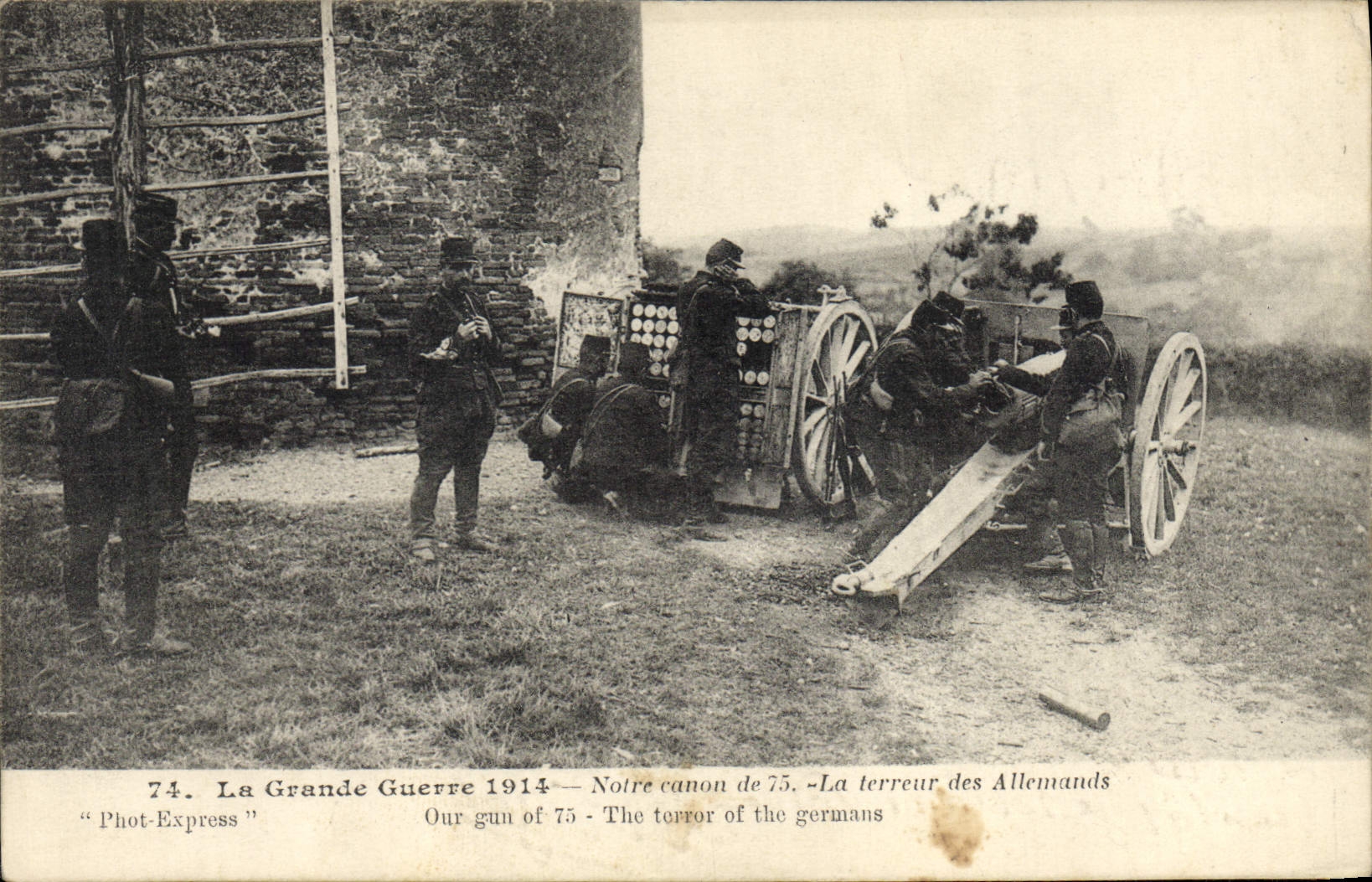 POSTAL Militaria de la VENDIMIA nuestro arma de 75 el terror del alemán