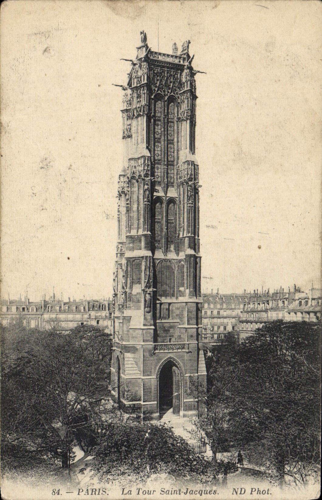 VINTAGE POSTCARD Paris the Tower Holy Jacques