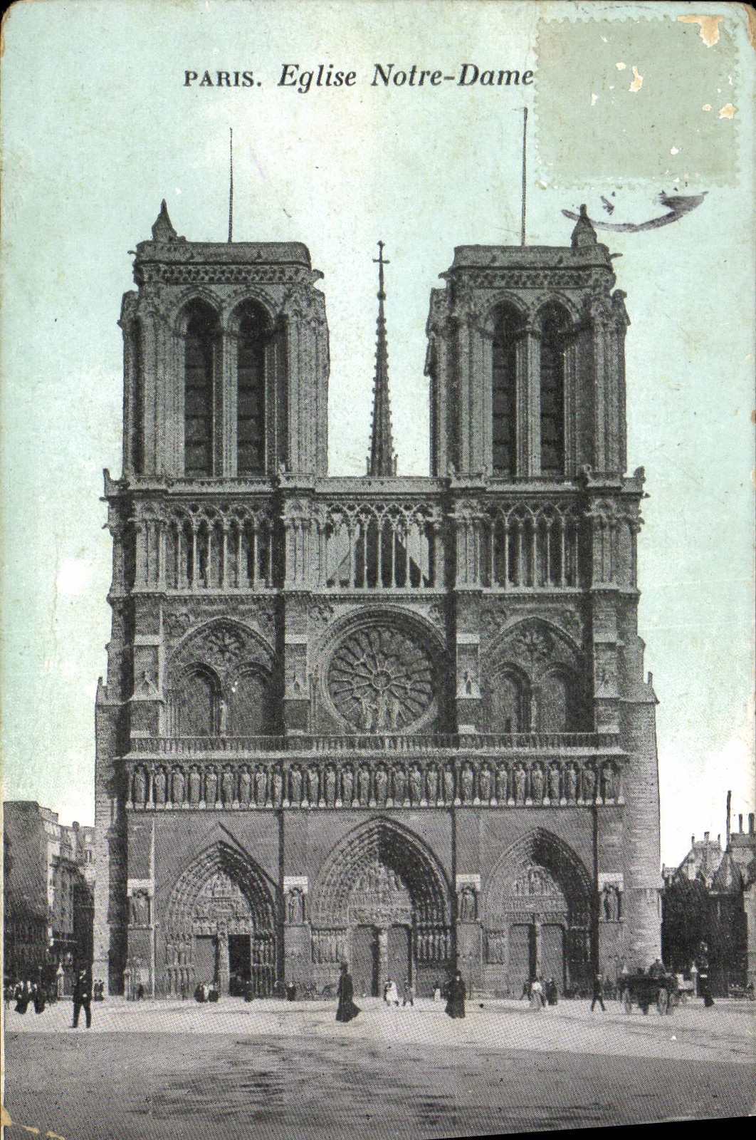 VINTAGE POSTCARD Paris Notre Dame Church