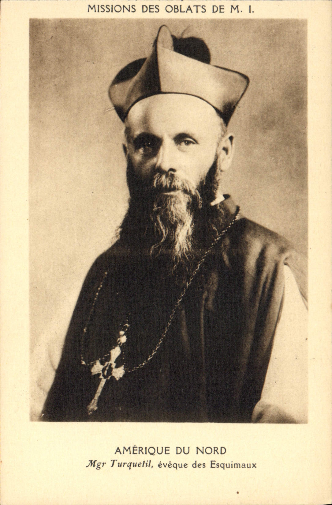 Misiones de la POSTAL de la VENDIMIA del obispo de Oblats Norteamérica Mgr Turquetil de los esquimales