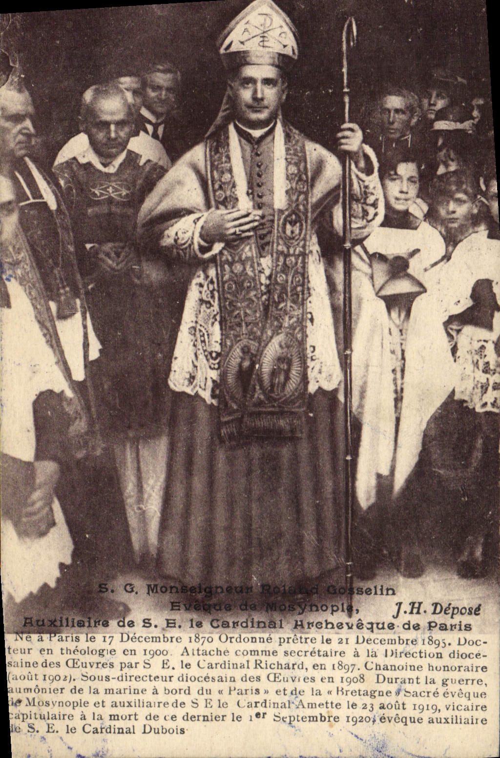 CPA SG Monseigneur Roland Gosselin Eveque de Niosynopie