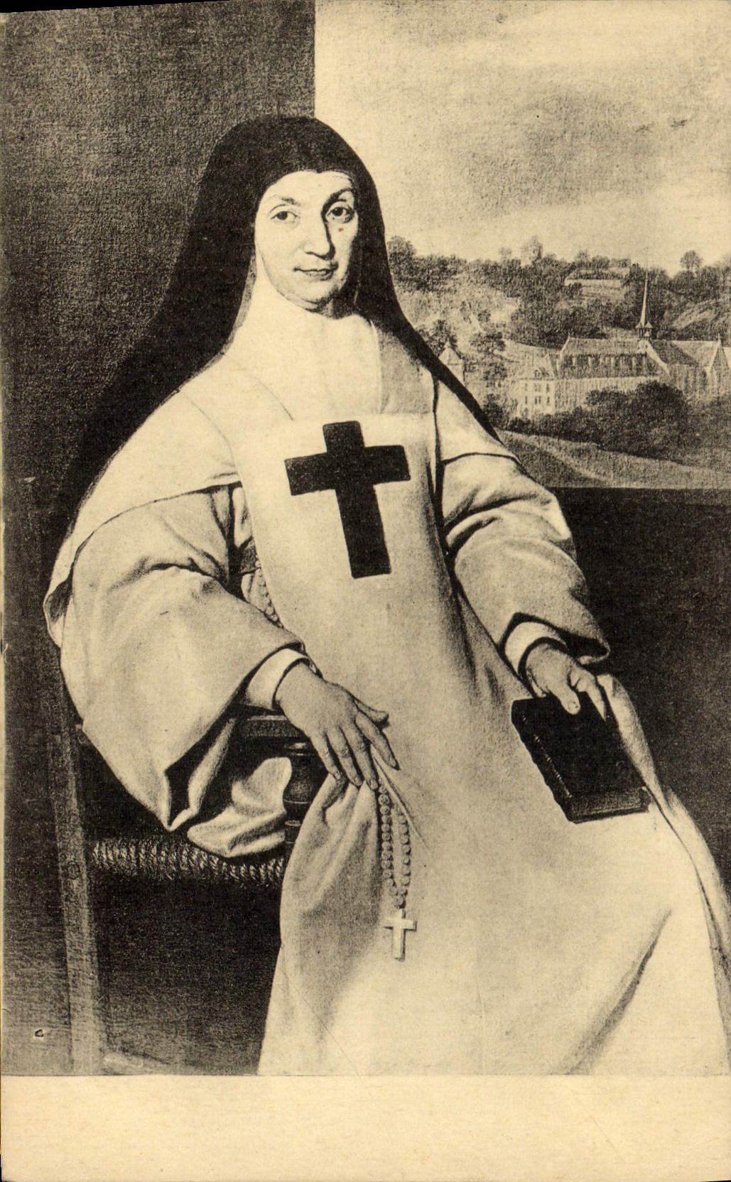 VINTAGE POSTCARD Abbey of Royal Port of the Fields Mother Arnauld Angelica