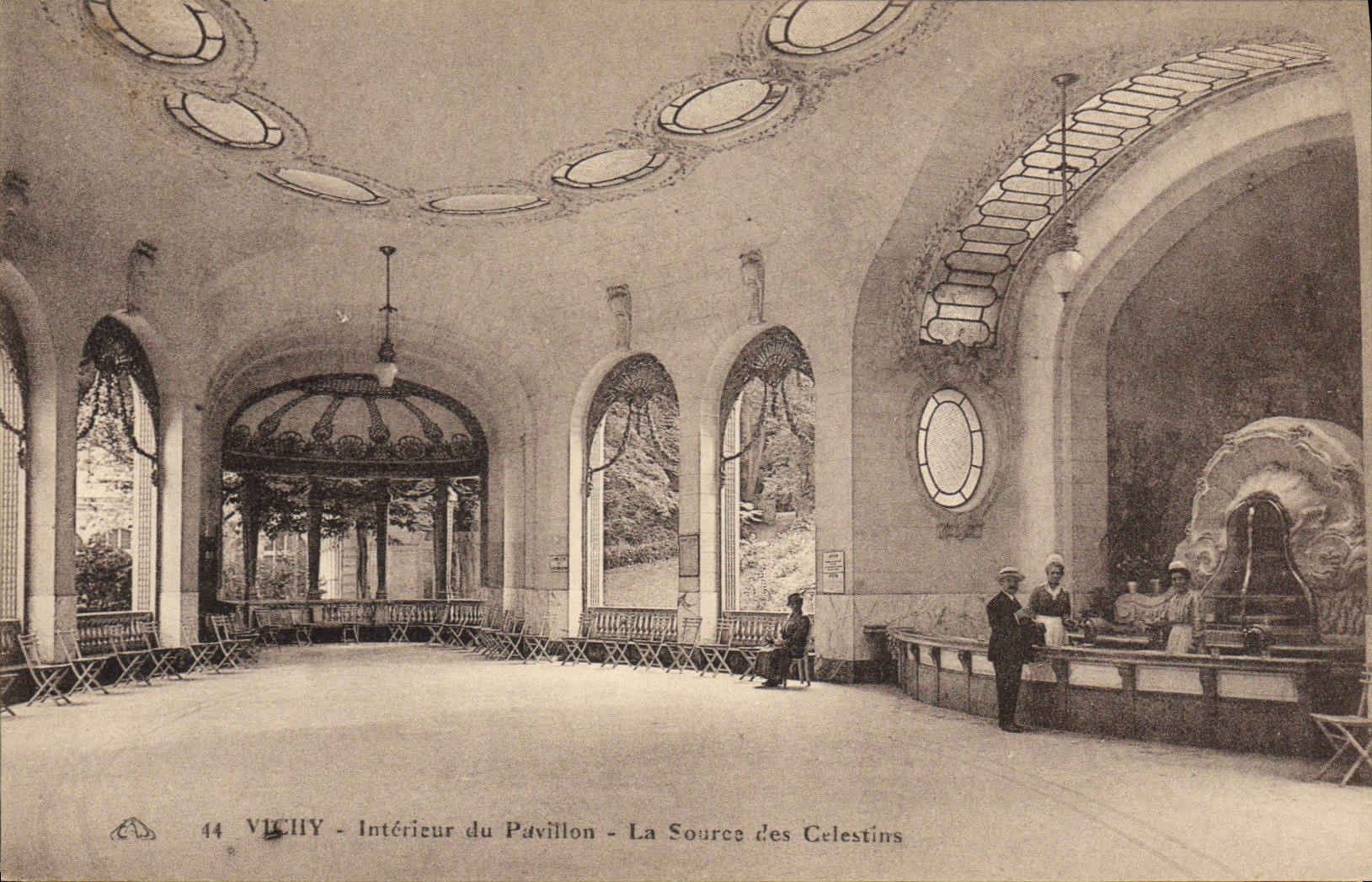 VINTAGE POSTCARD Interior Vichy Hydrotherapy Of the House Slource Of Celestins