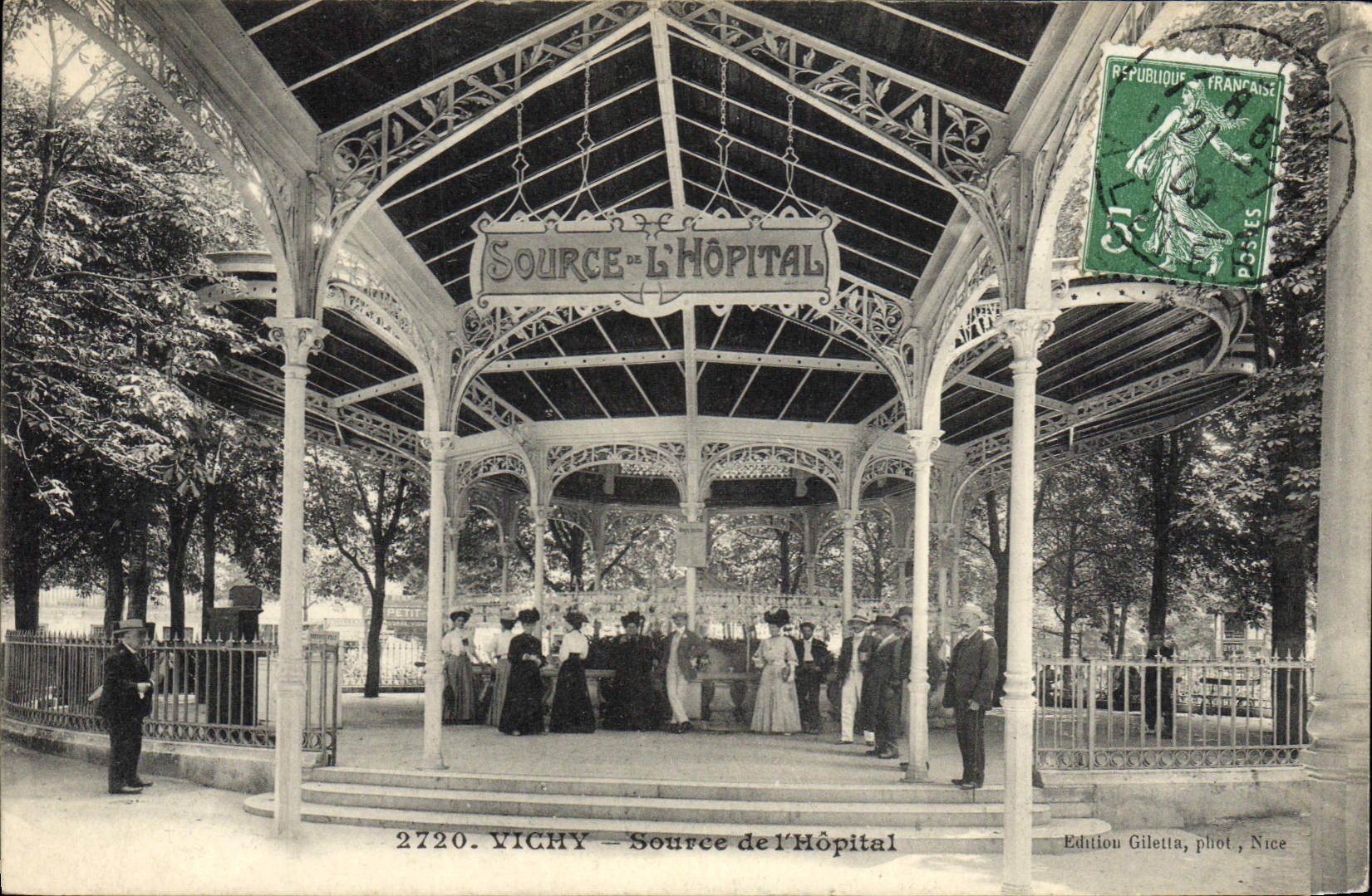 VINTAGE POSTCARD Hydrotherapy Vichy Source De I' Hopital