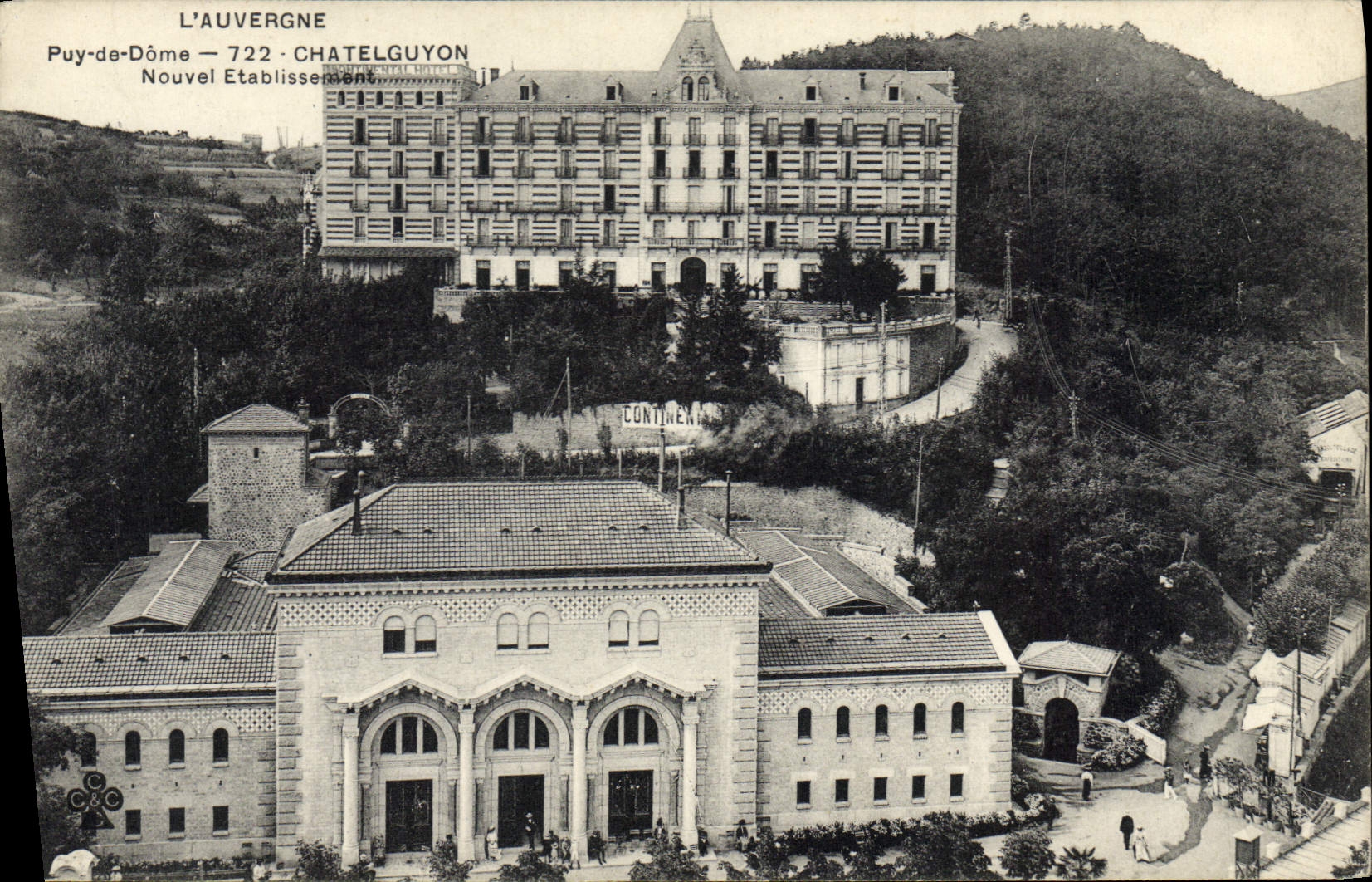 VINTAGE POSTCARD Hydrotherapy Auvergne Chatelguyon New establishment