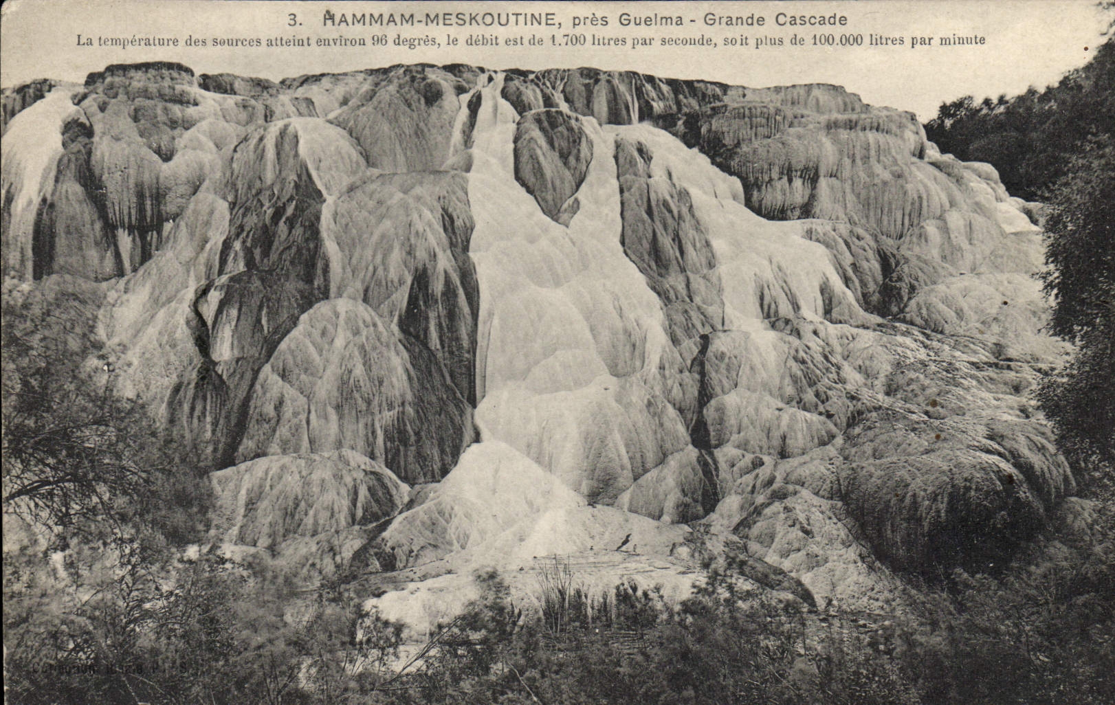 CPA Thermalisme Hammam Meskoutine Pres Guelma Grande Cascade