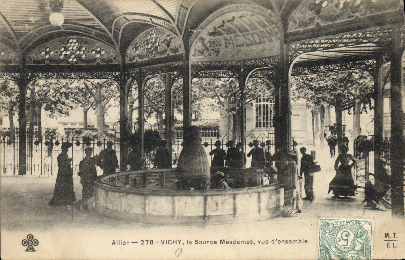 VINTAGE POSTCARD Vichy Hydrotherapy Overall picture the Mesdames Source