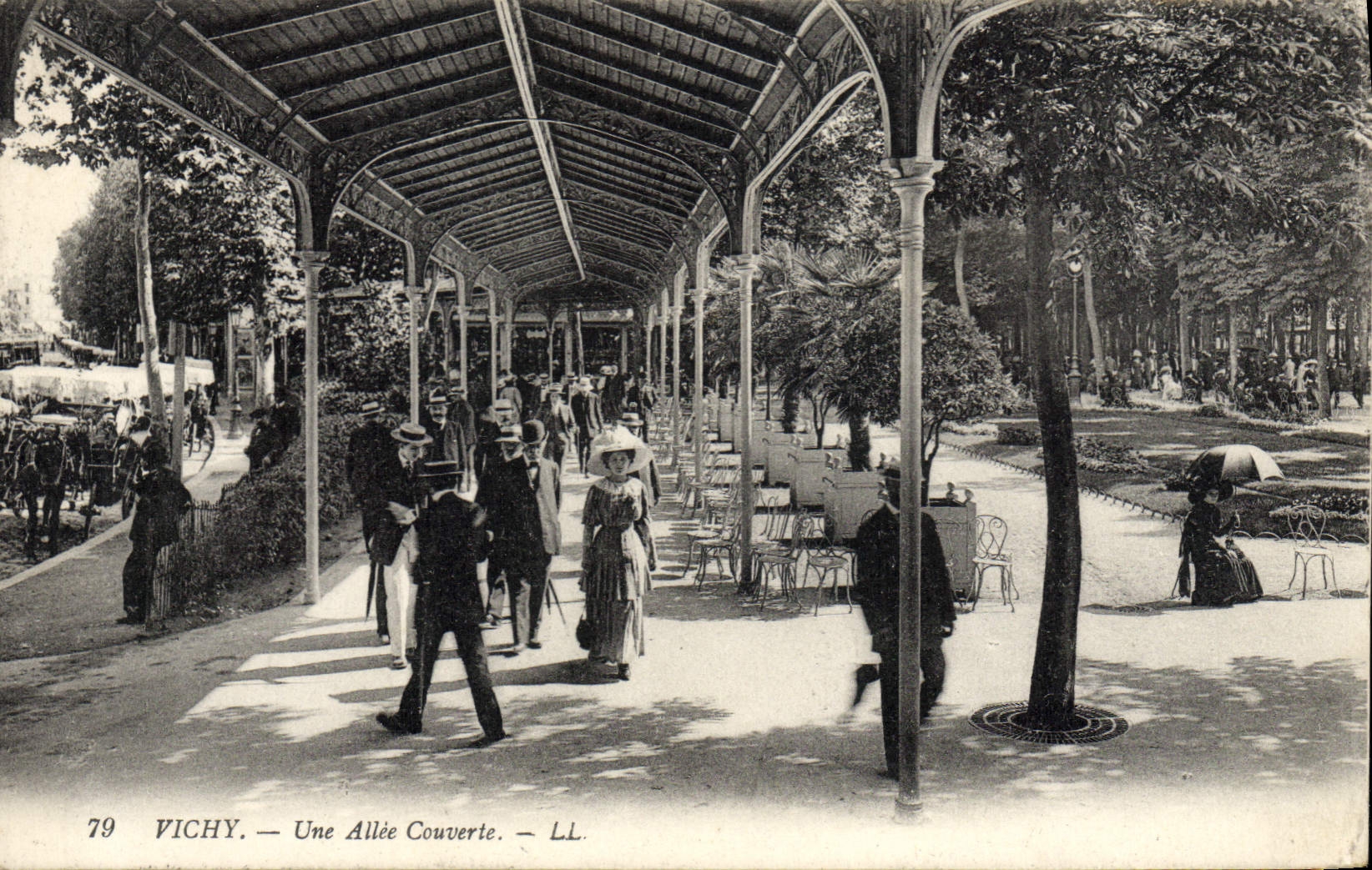 VINTAGE POSTCARD Vichy Hydrotherapy a Shady Walk