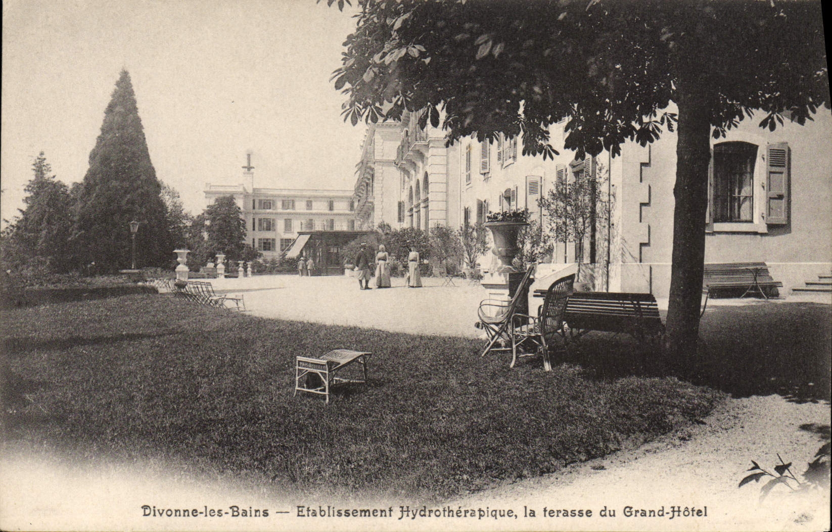 VINTAGE POSTCARD Hydrotherapeutic Divonne Hydrotherapy Les Bains Establishment Ferasse Of the Large Hotel