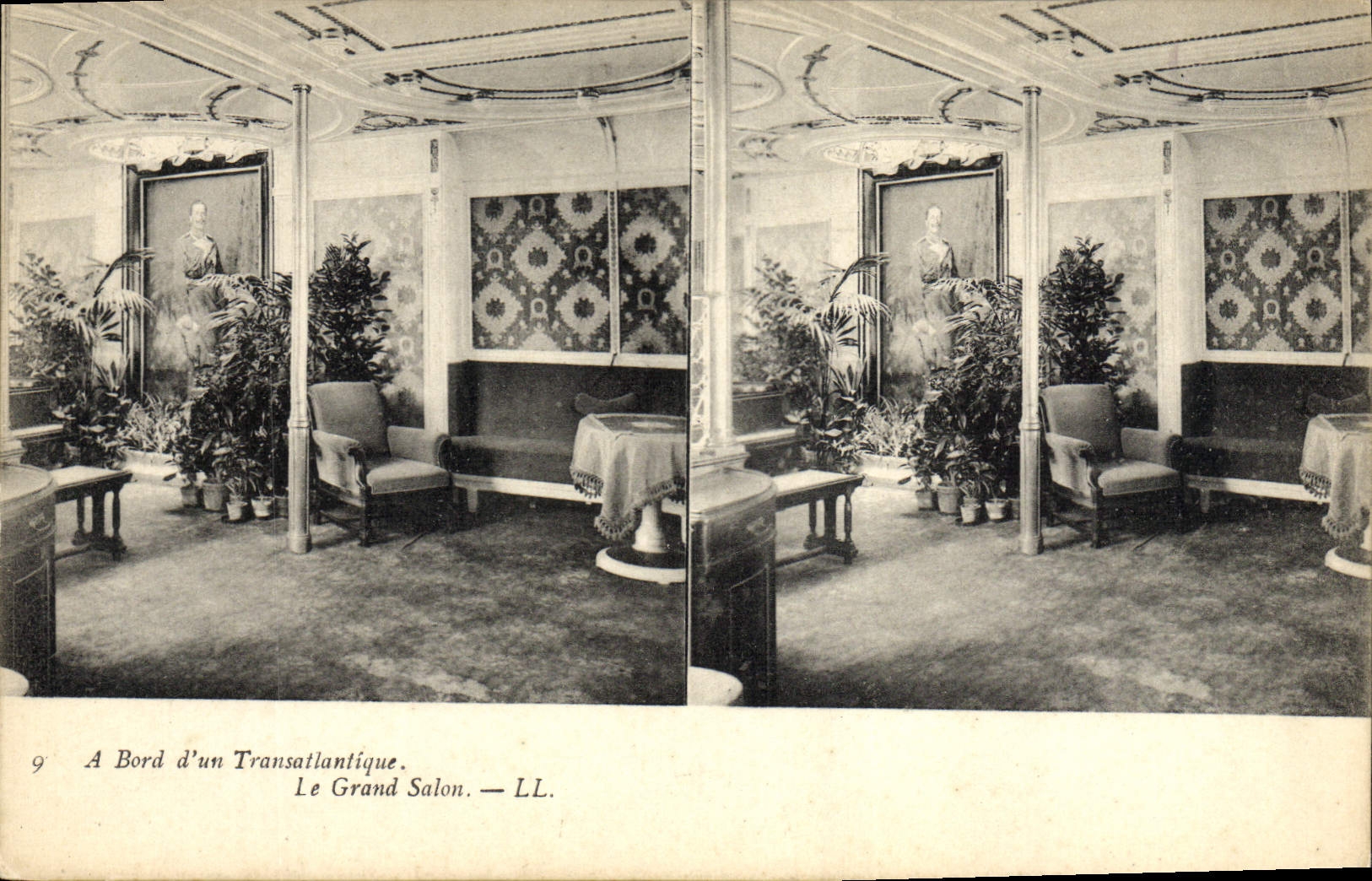 VINTAGE POSTCARD Bateau Steamer has edge of a deck chair the large living room