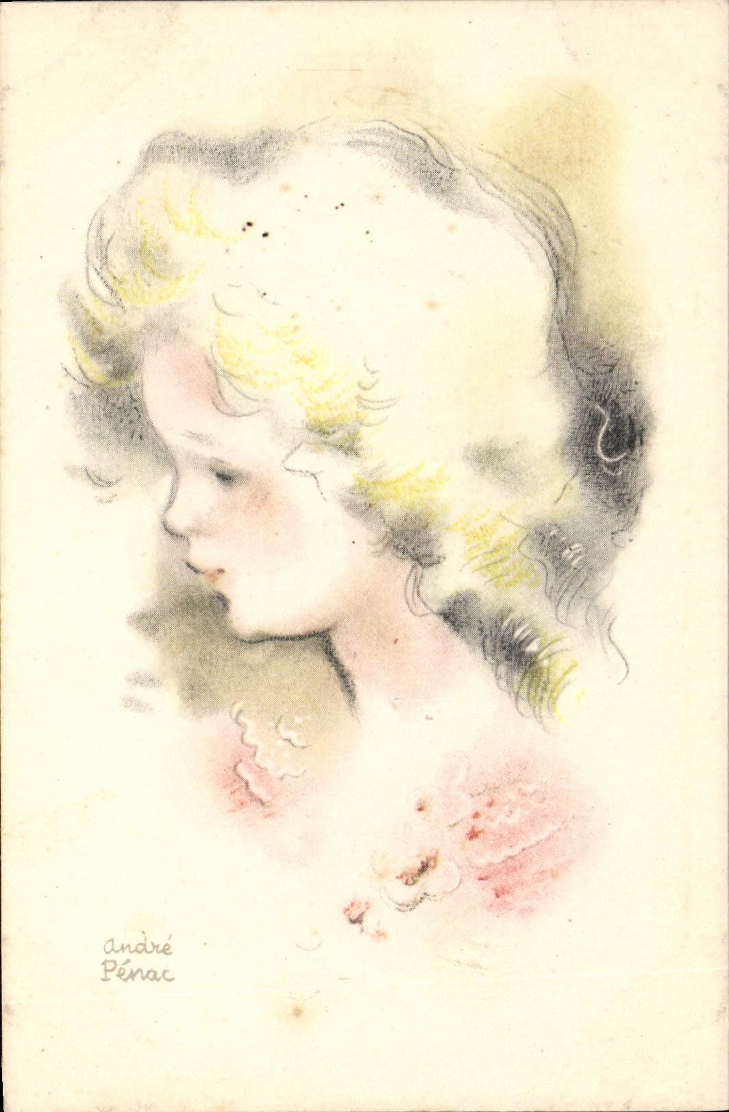 VINTAGE POSTCARD Fantasy Illustrator Child Andre Penac