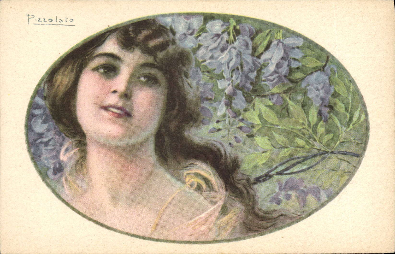 VINTAGE POSTCARD Fantasy Illustrator Pizzolato Woman