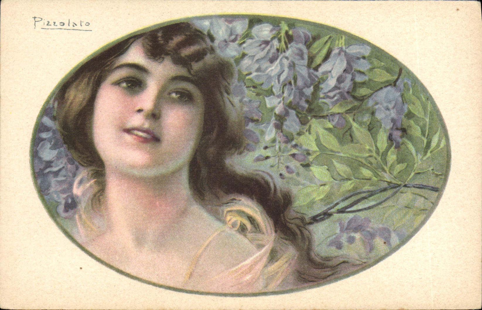 CPA Fantaisie Illustrateur Pizzolato Femme 