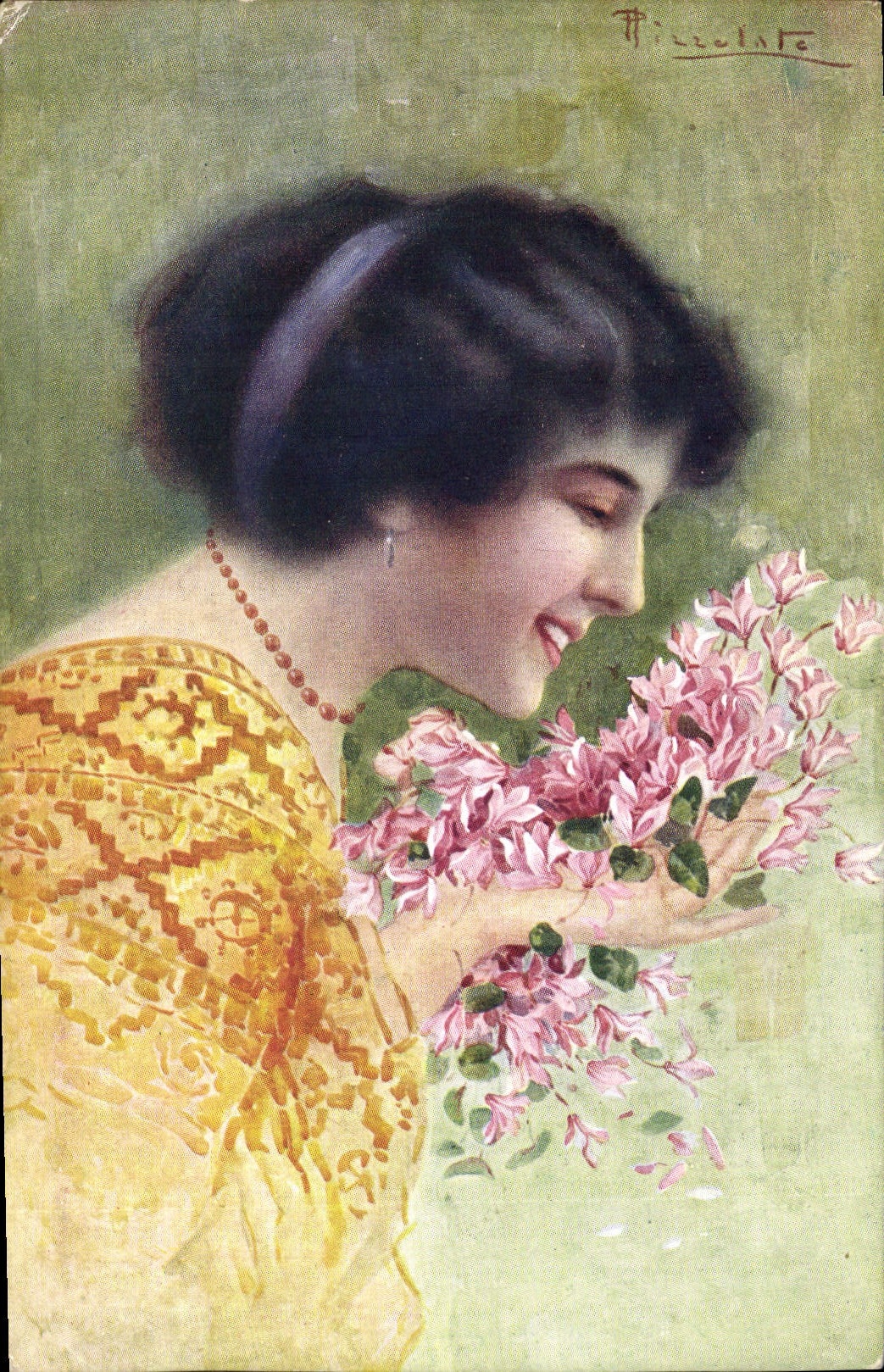 CPA Fantaisie Illustrateur Pizzolato Femme 