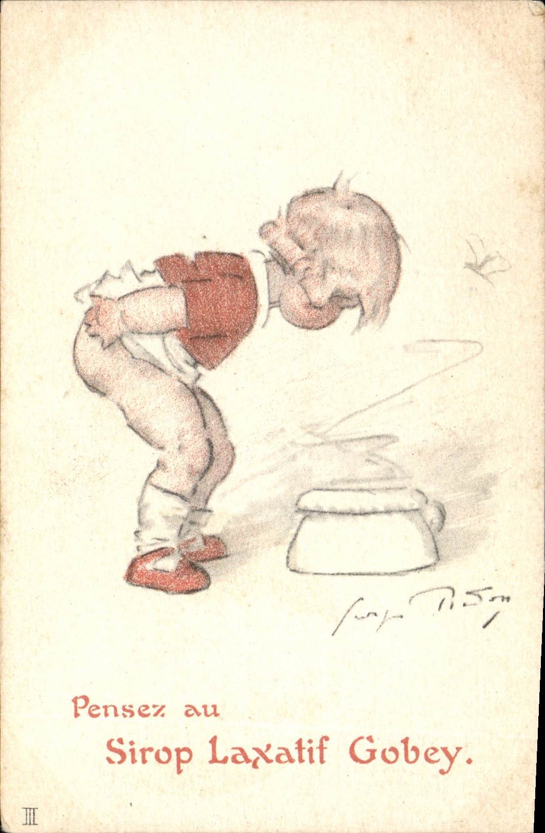 VINTAGE POSTCARD Fantasy Illustrator Child Laxative Syrup Gobey