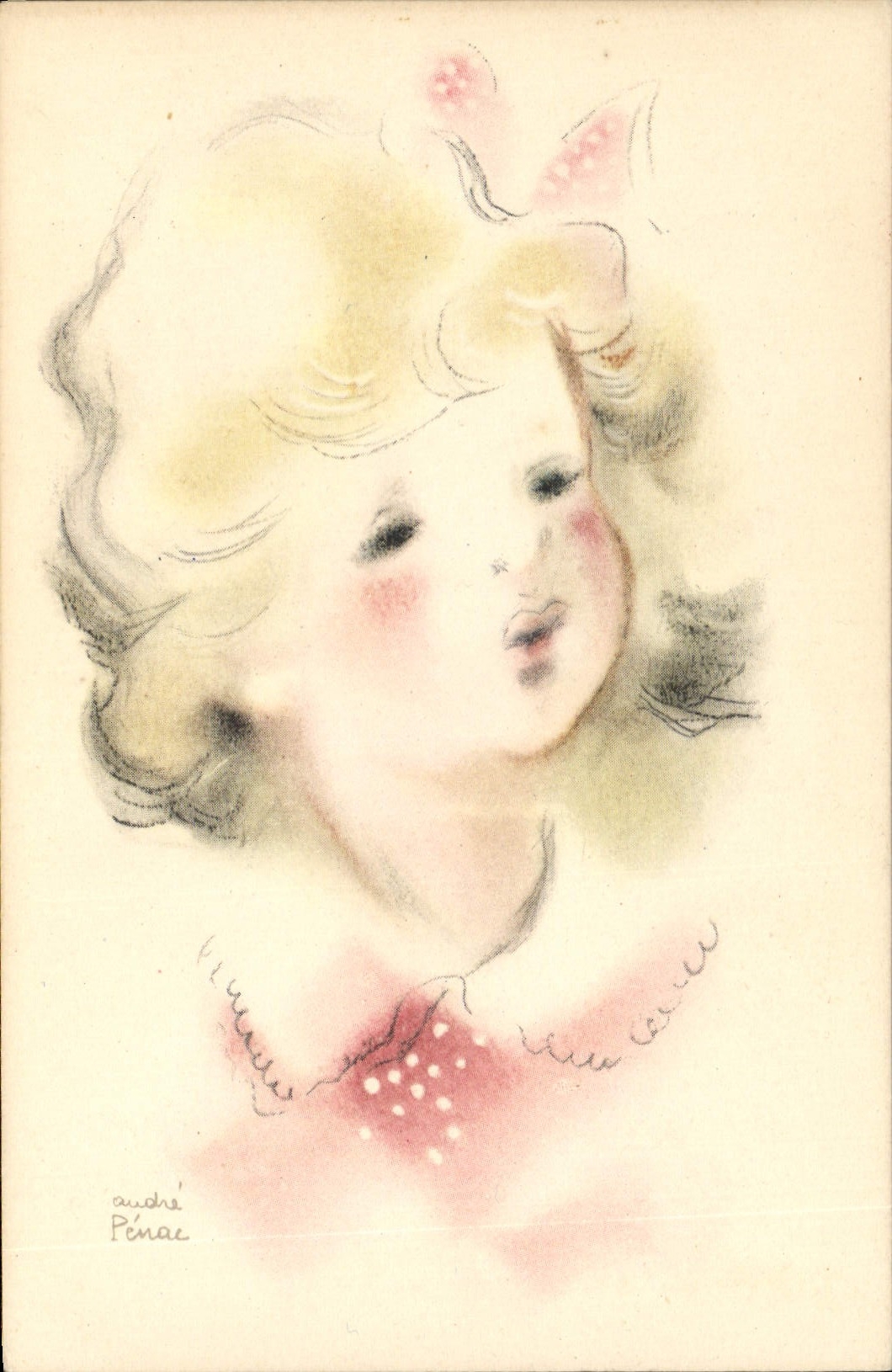 VINTAGE POSTCARD Fantasy Illustrator Andre Penac Child