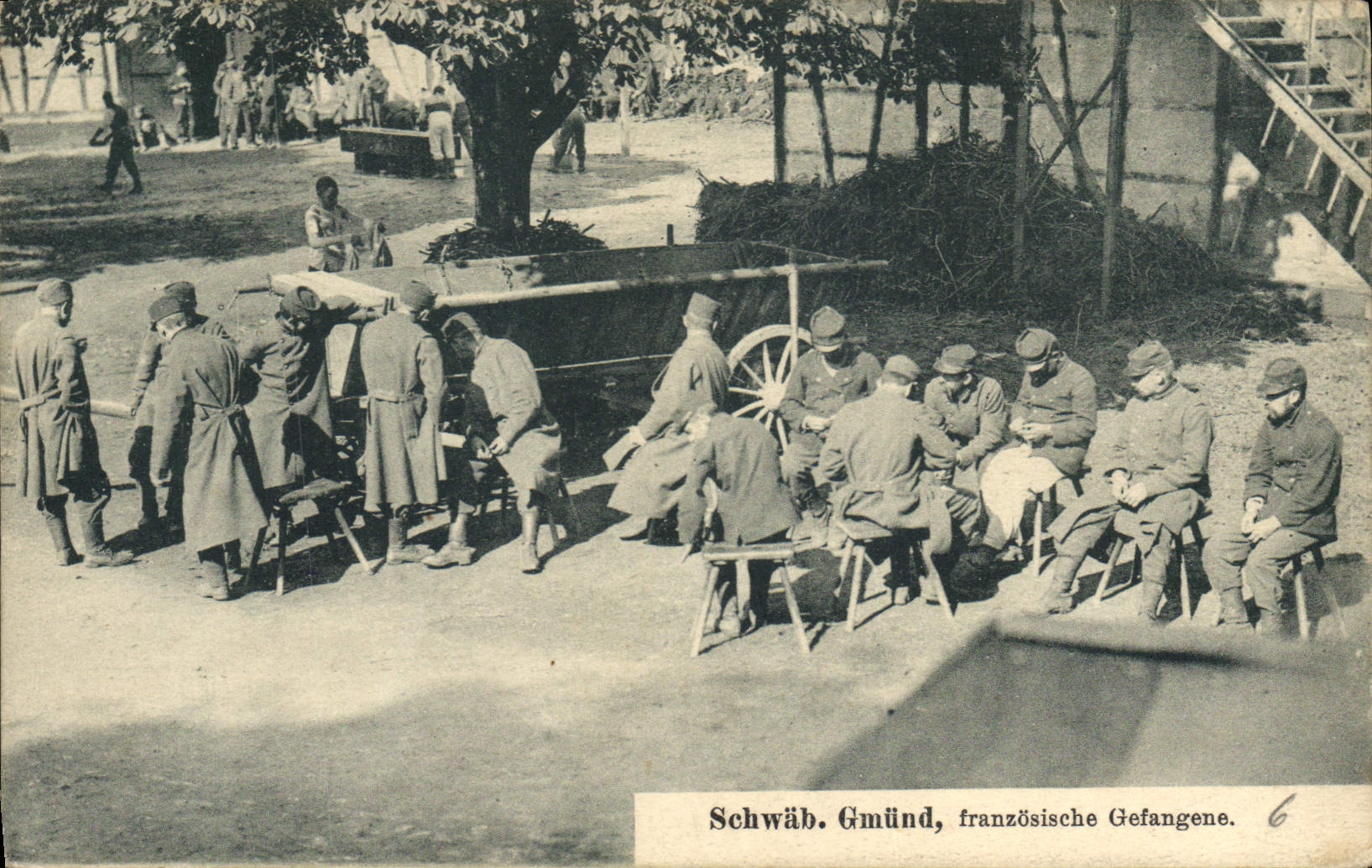 VINTAGE POSTCARD Militaria Schwab Gmund Franzosische Gefangene