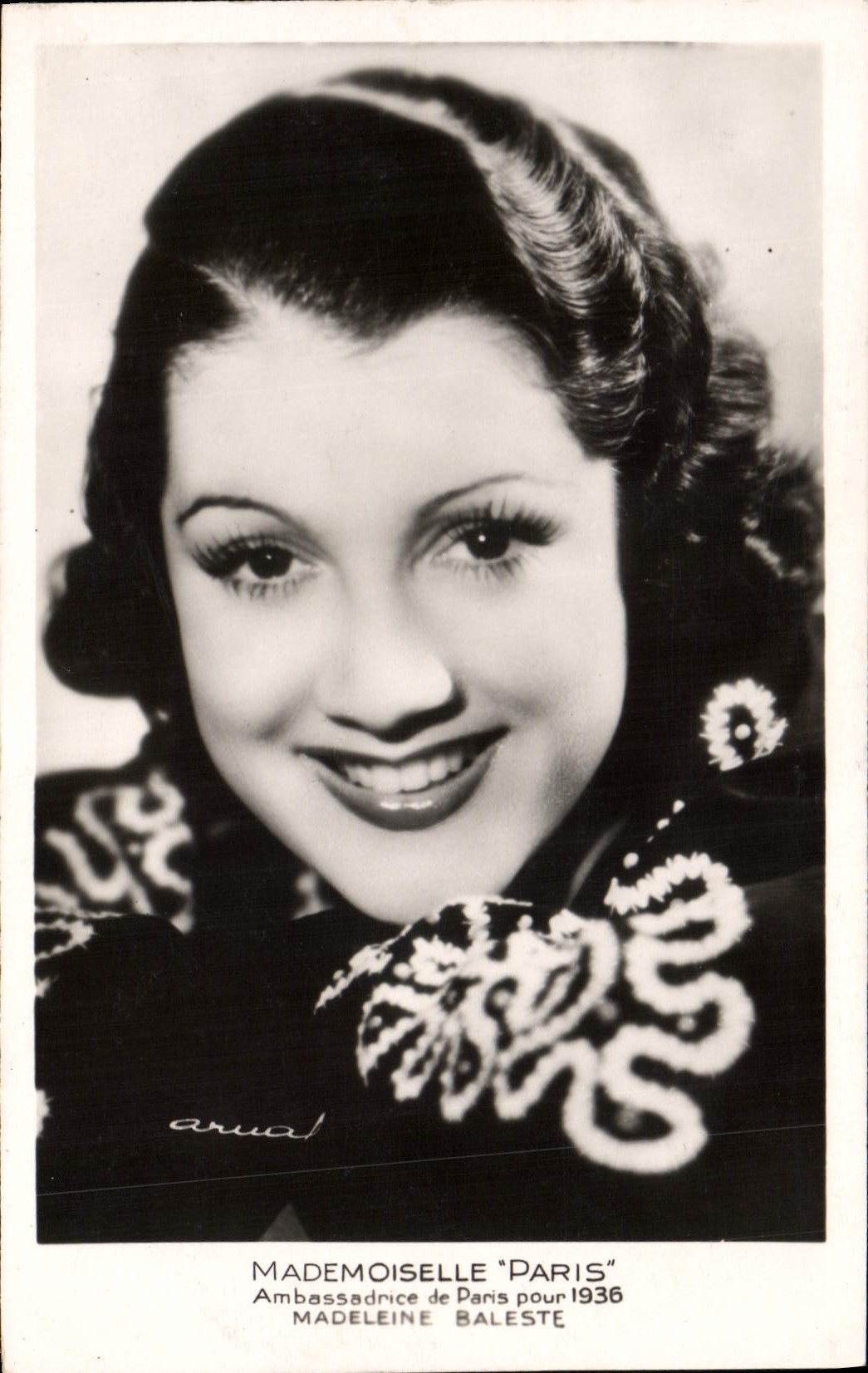MODERN CARD Cinema Miss Paris Ambassadress of Paris 1936 Baleste