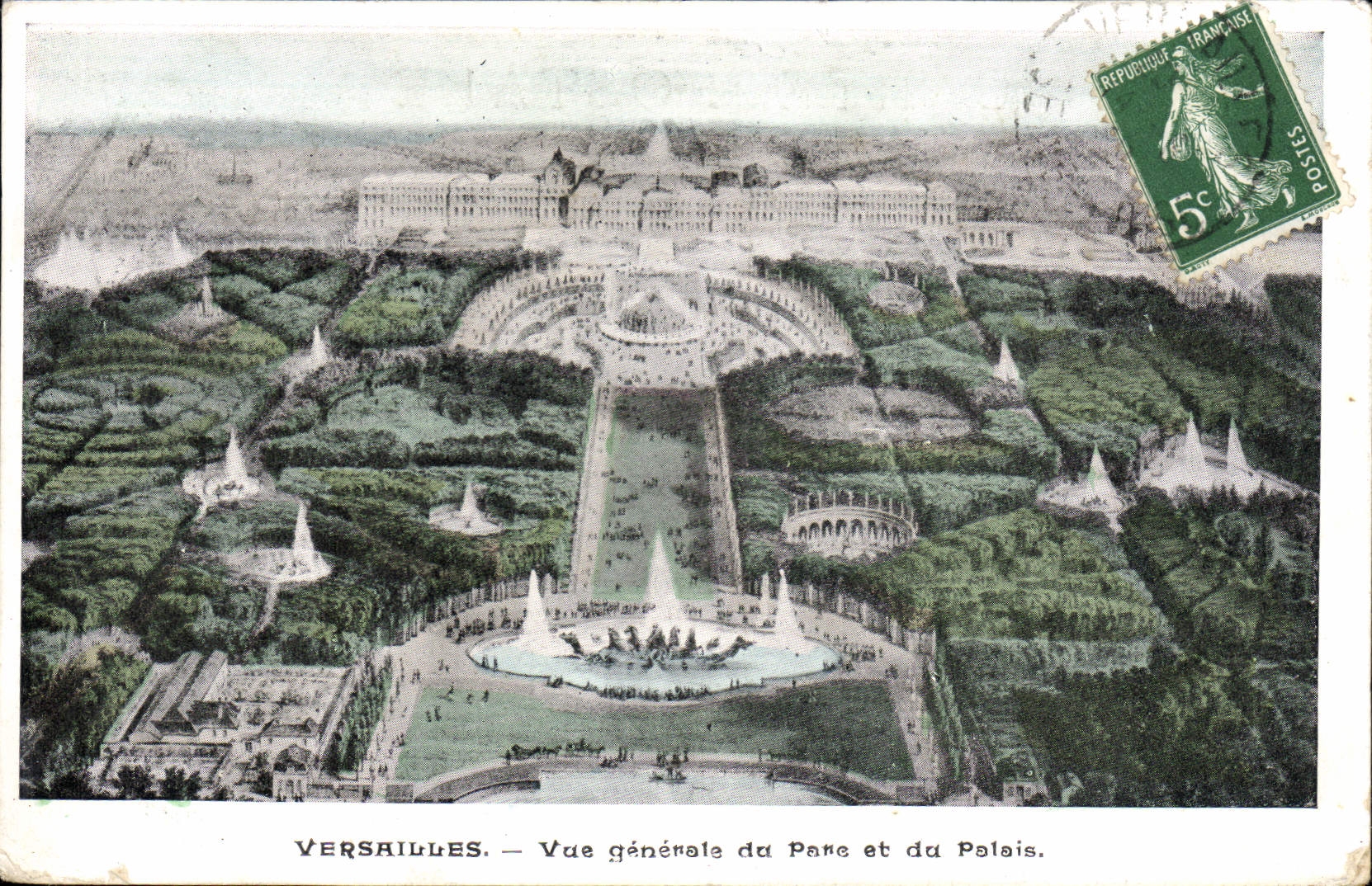 CPA Versailles Vue Generale Du Parc Et Du Palais