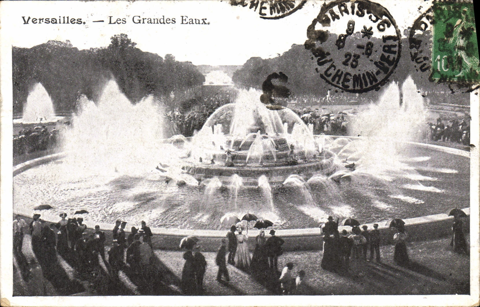 Agua grande de Versalles de la POSTAL de la VENDIMIA