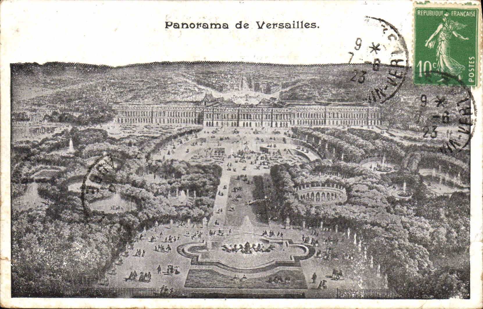 Panorama de la POSTAL de la VENDIMIA de Versalles
