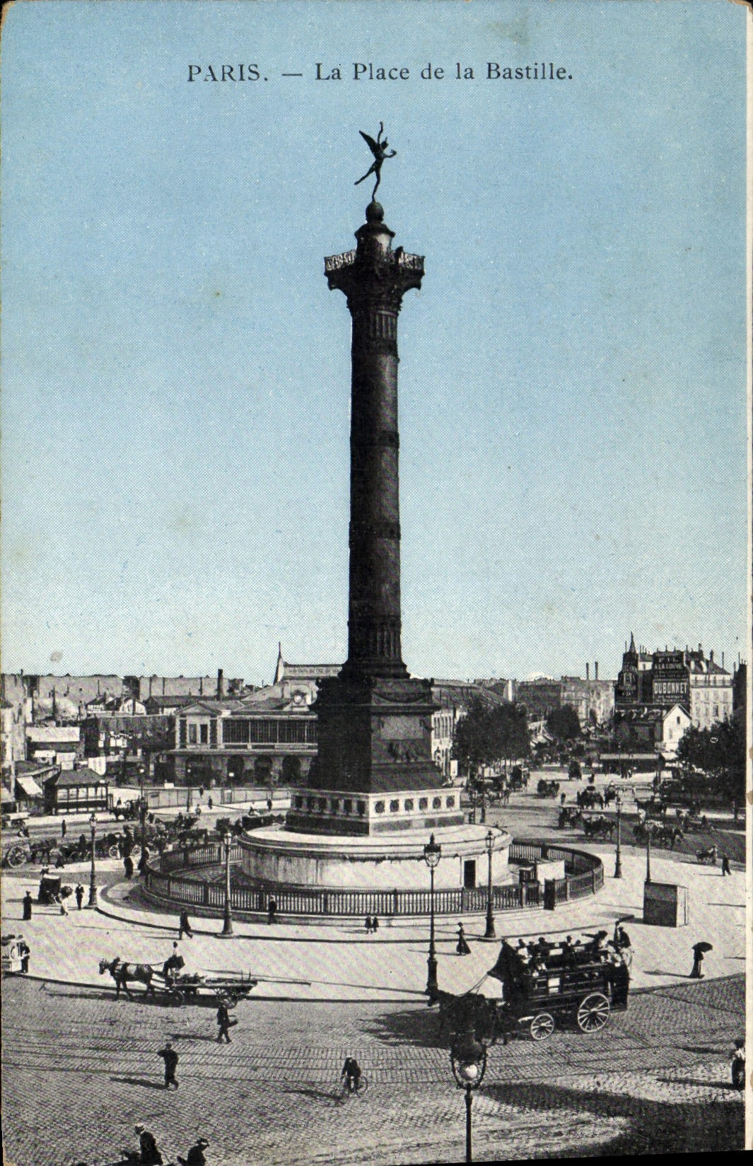 VINTAGE POSTCARD Paris the Place Of the Bastille