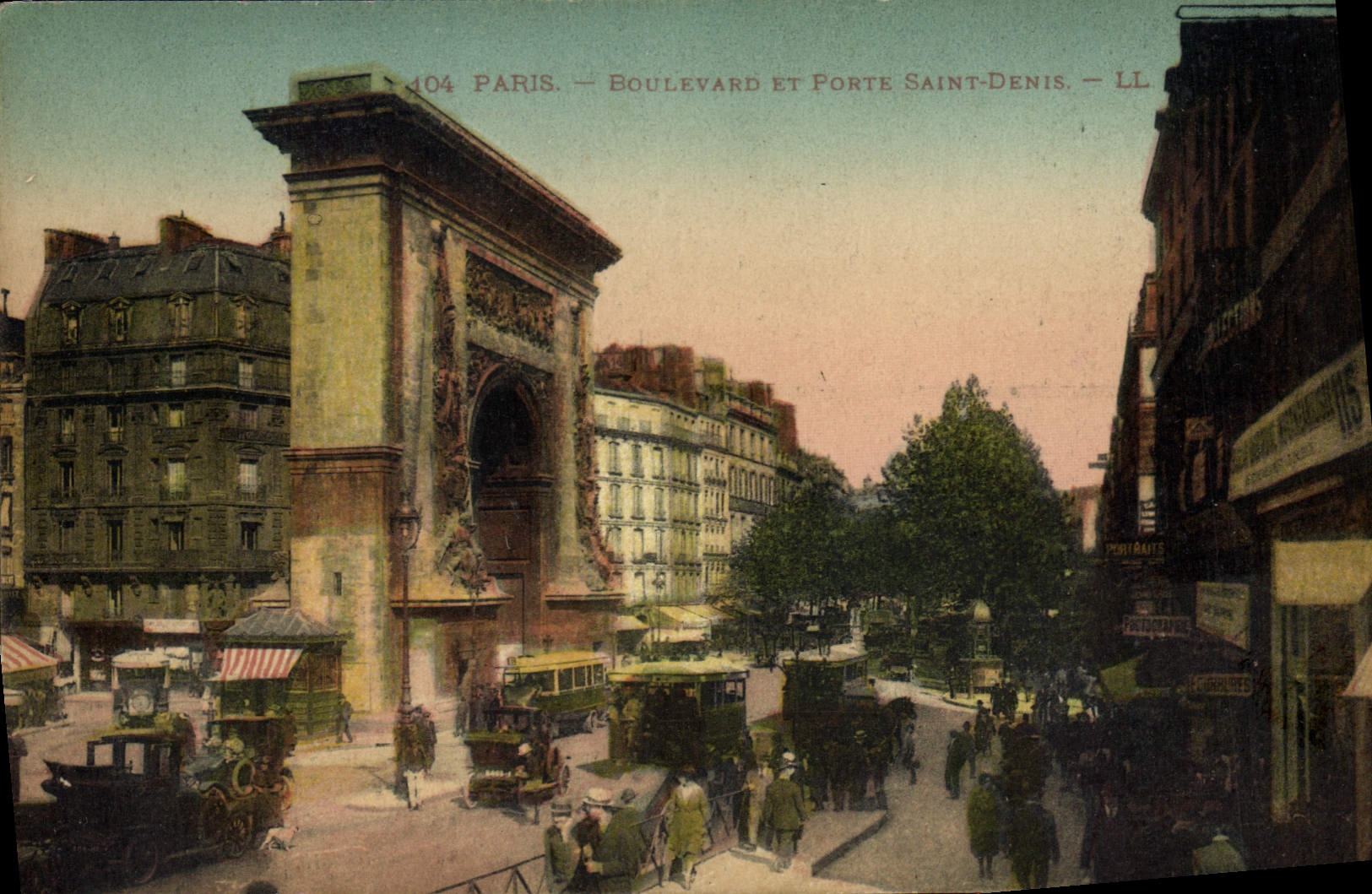 VINTAGE POSTCARD Paris Holy Boulevard And Gate Denis