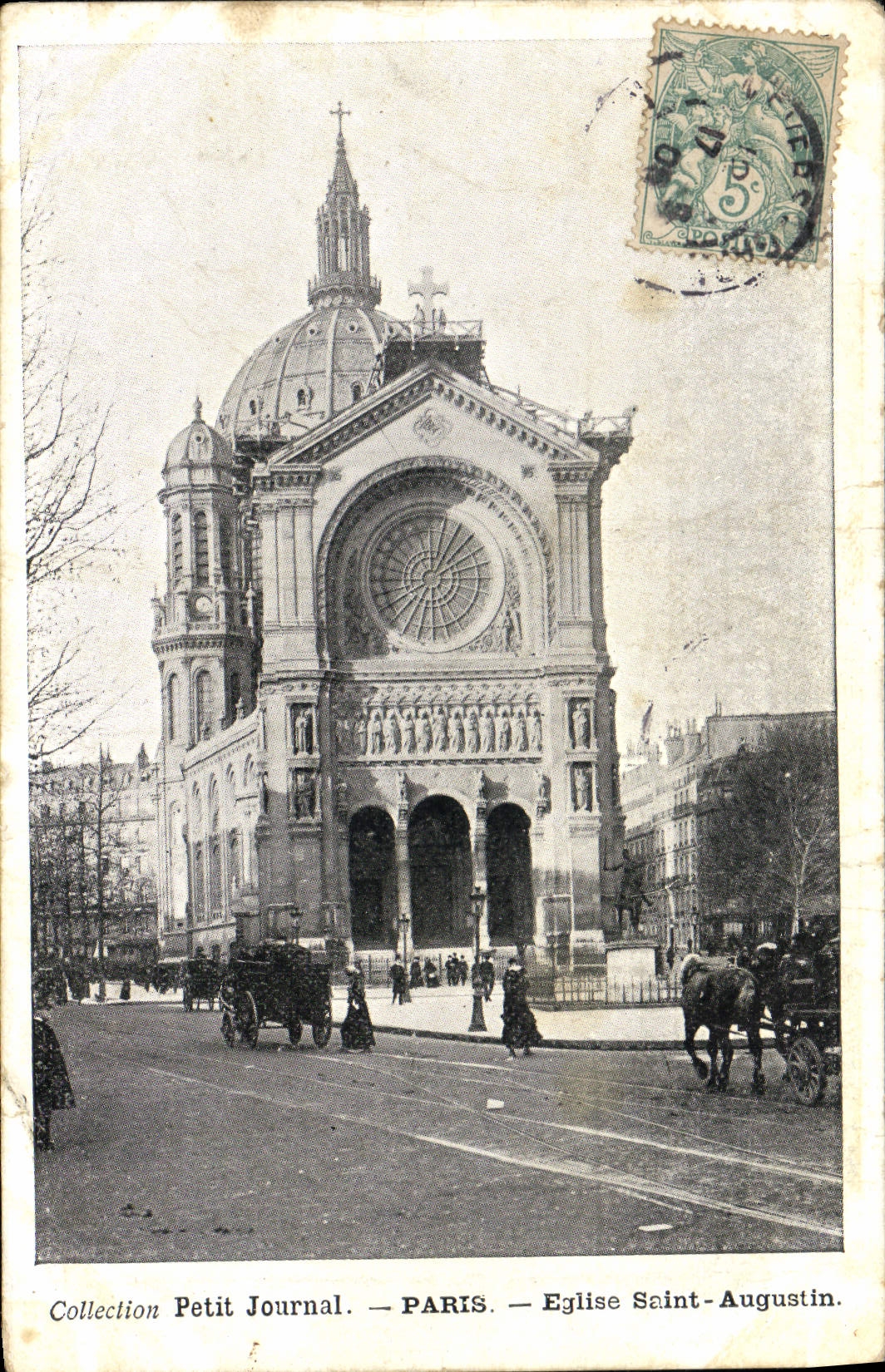 VINTAGE POSTCARD Paris Church Saint Augustin